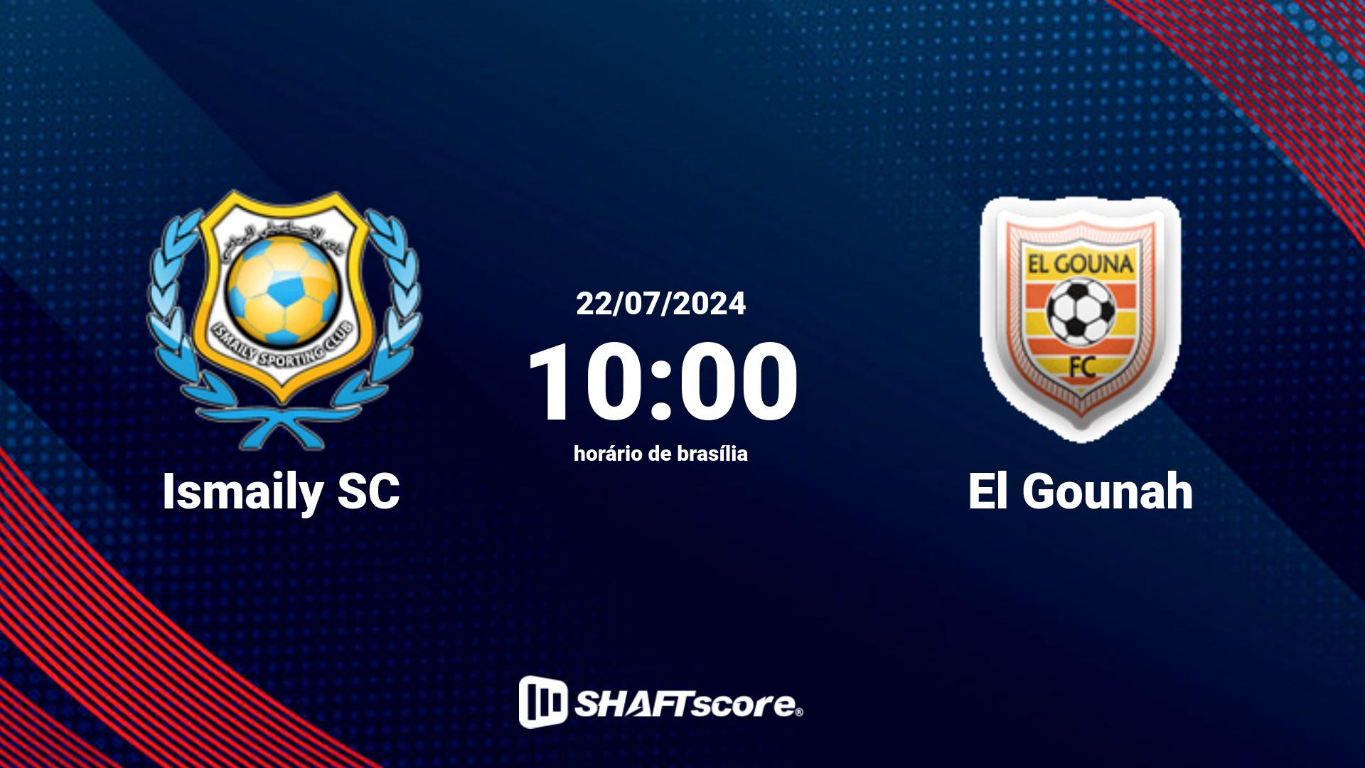 Estatísticas do jogo Ismaily SC vs El Gounah 22.07 10:00