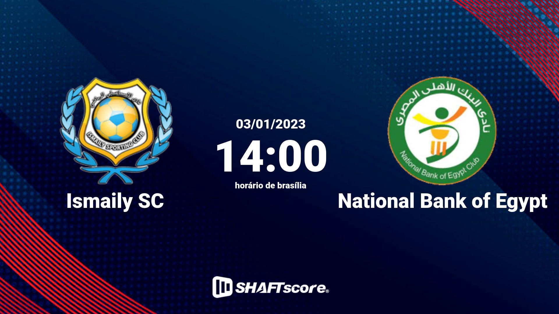 Estatísticas do jogo Ismaily SC vs National Bank of Egypt 03.01 14:00