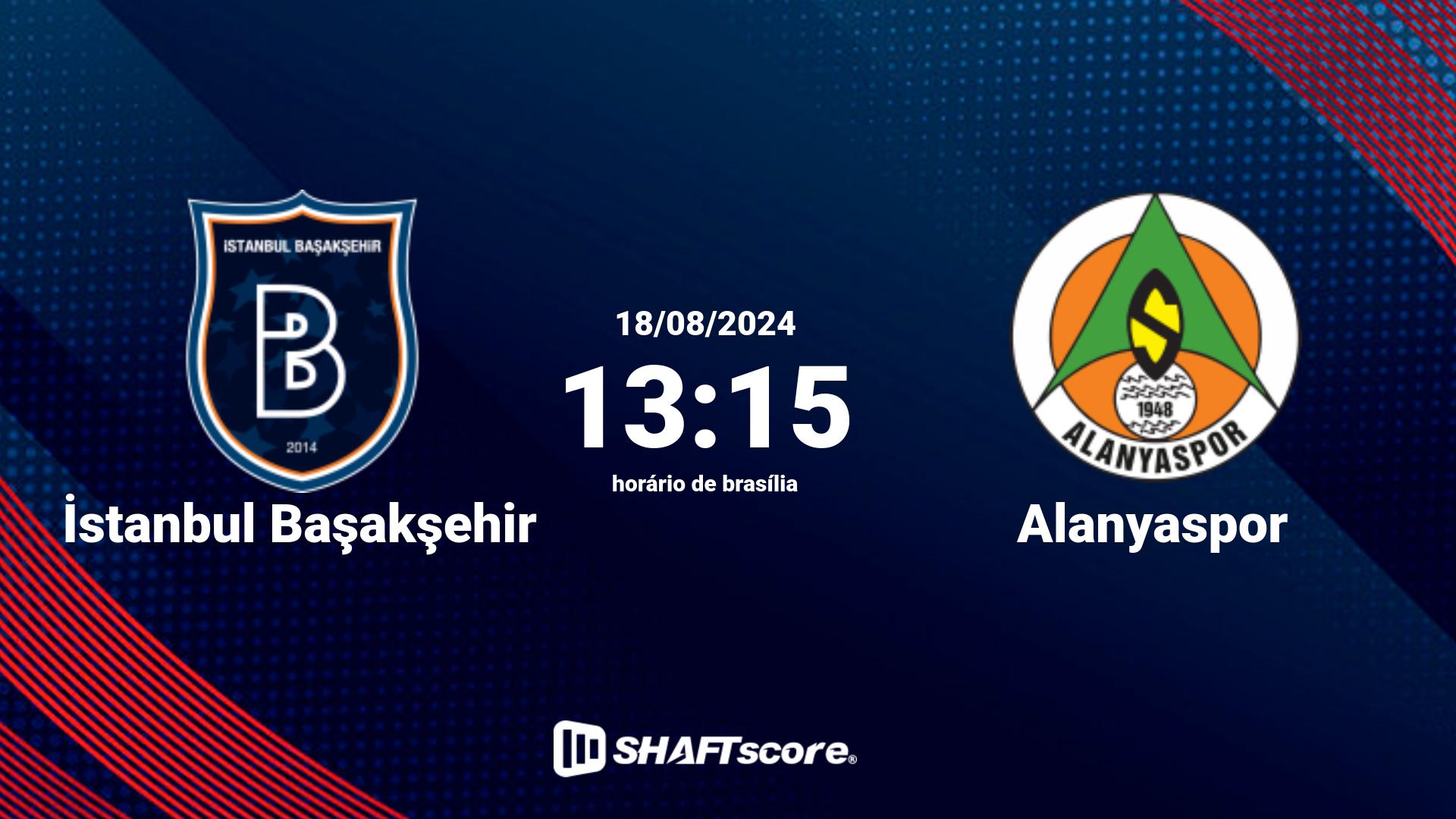 Estatísticas do jogo İstanbul Başakşehir vs Alanyaspor 18.08 13:15