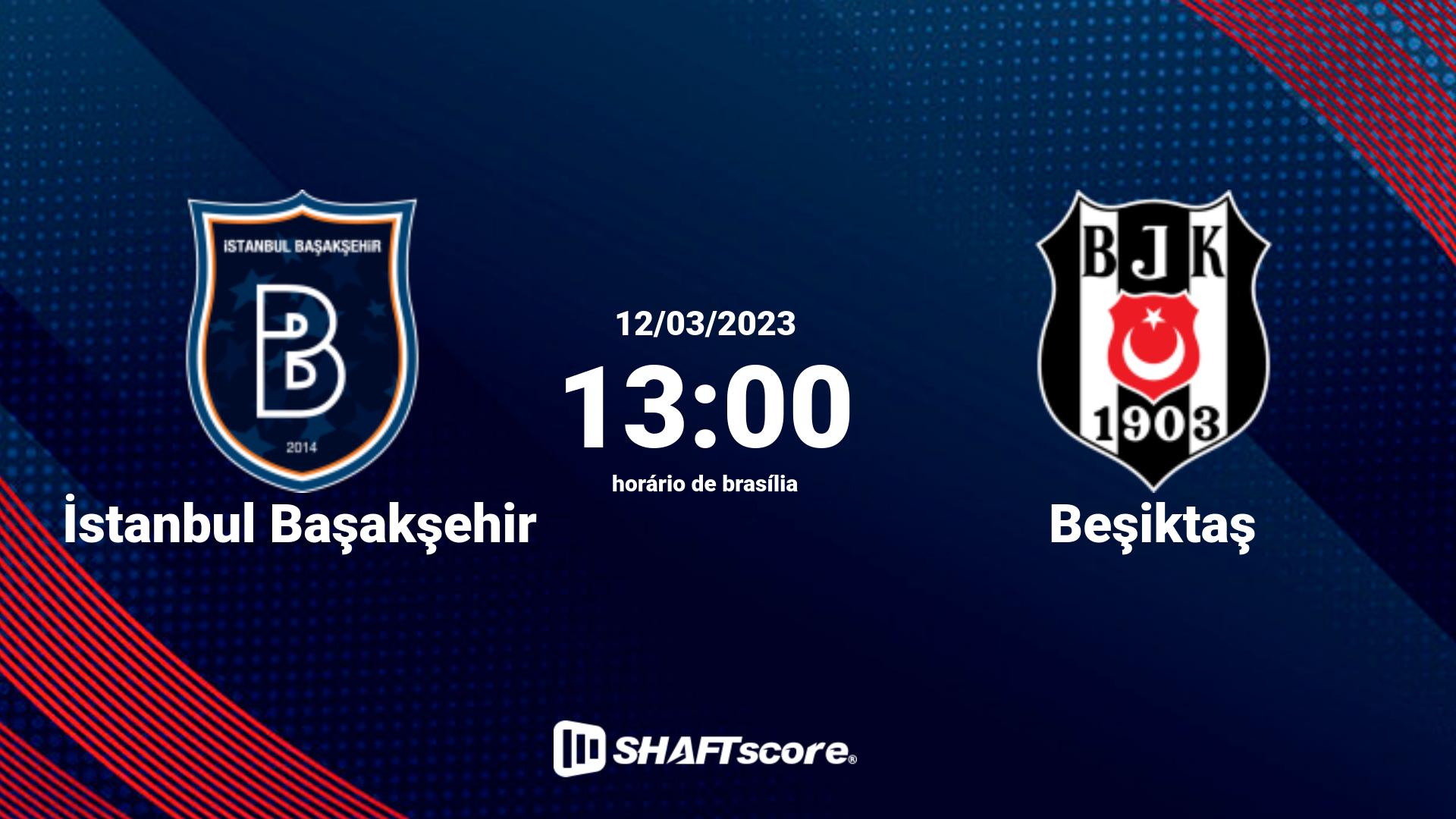 Estatísticas do jogo İstanbul Başakşehir vs Beşiktaş 12.03 13:00