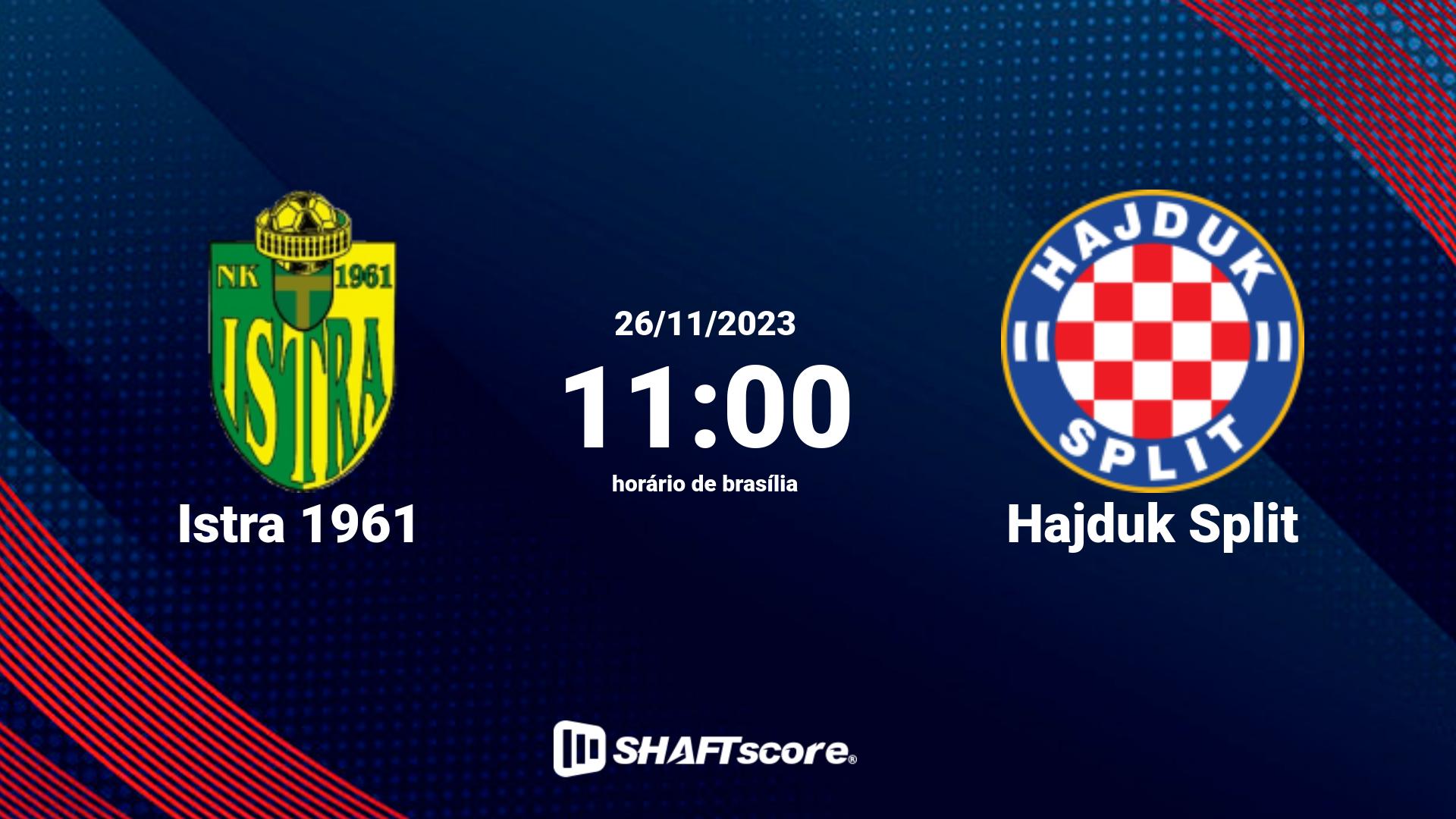 Estatísticas do jogo Istra 1961 vs Hajduk Split 26.11 11:00