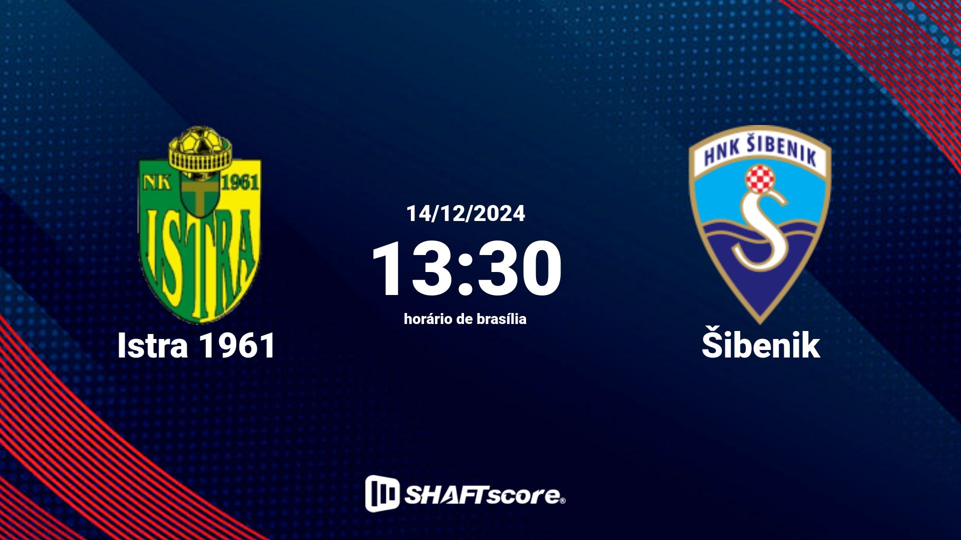 Estatísticas do jogo Istra 1961 vs Šibenik 14.12 13:30