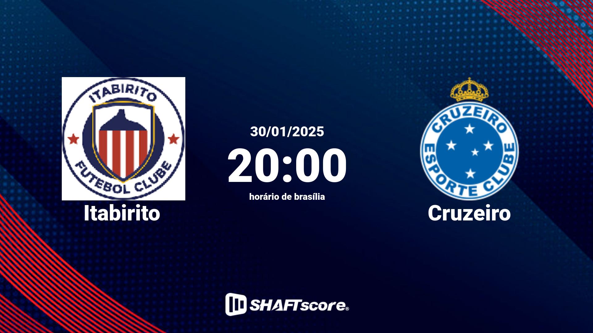 Estatísticas do jogo Itabirito vs Cruzeiro 30.01 20:00