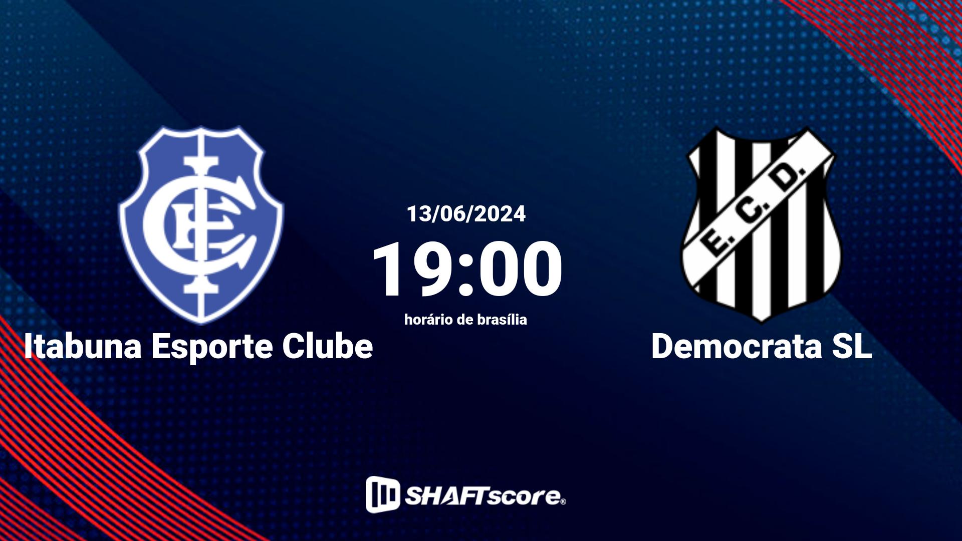 Estatísticas do jogo Itabuna Esporte Clube vs Democrata SL 13.06 19:00