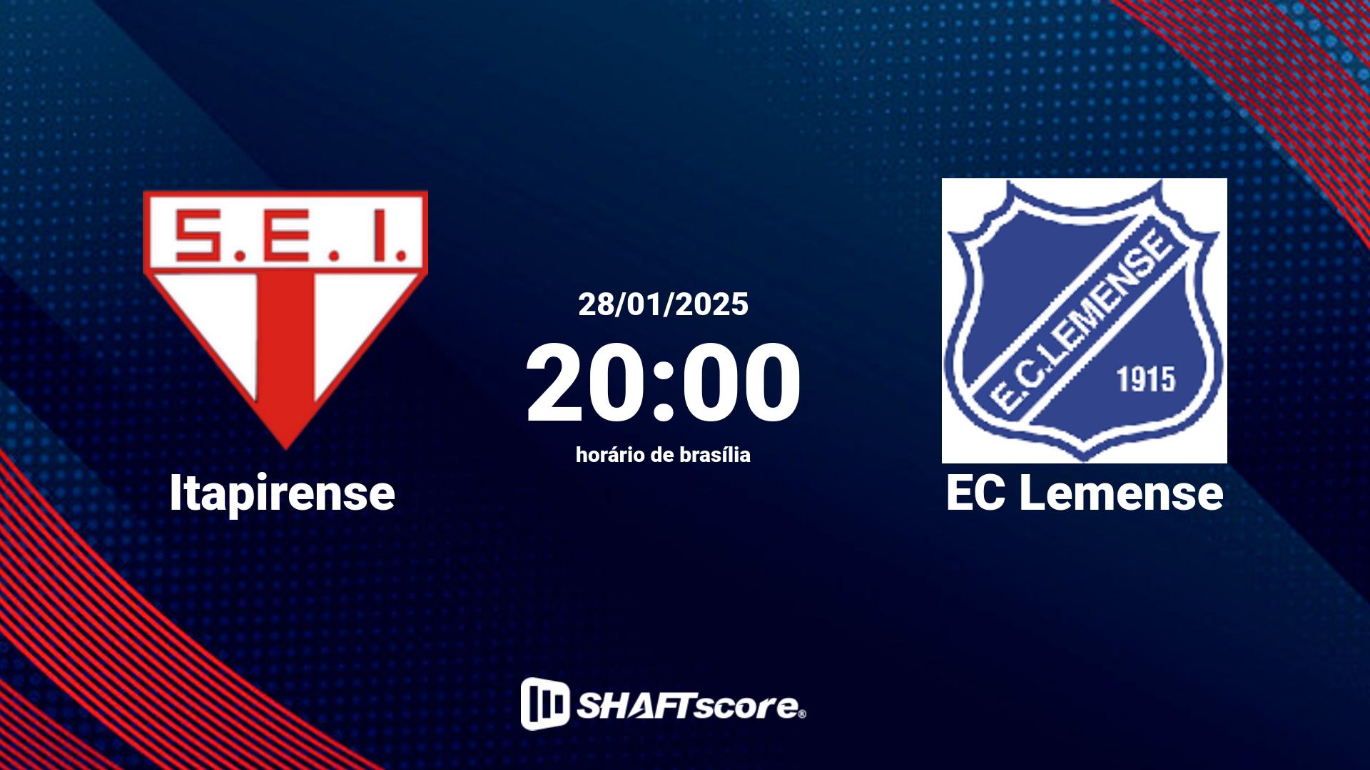 Estatísticas do jogo Itapirense vs EC Lemense 28.01 20:00