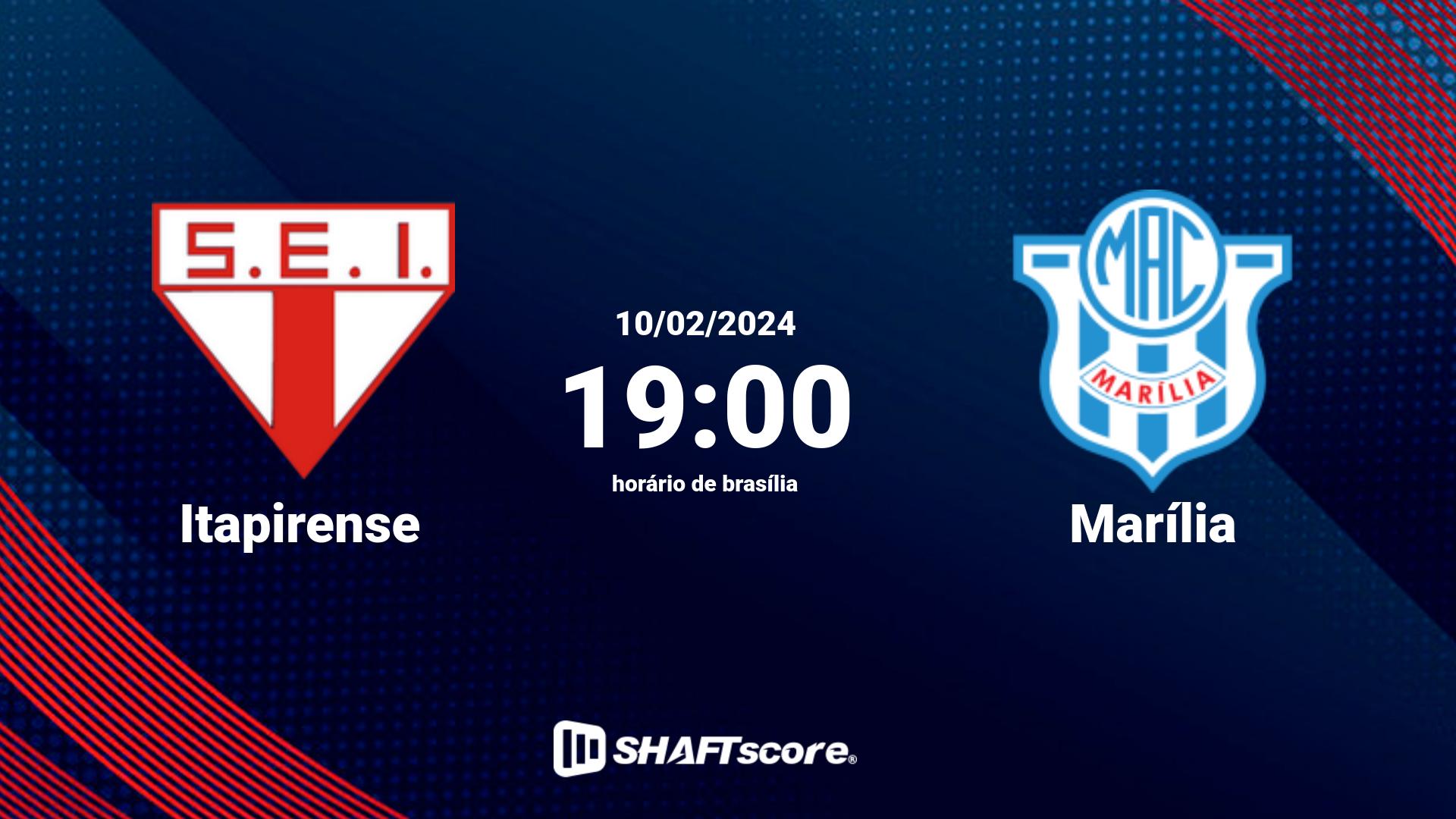 Estatísticas do jogo Itapirense vs Marília 10.02 19:00