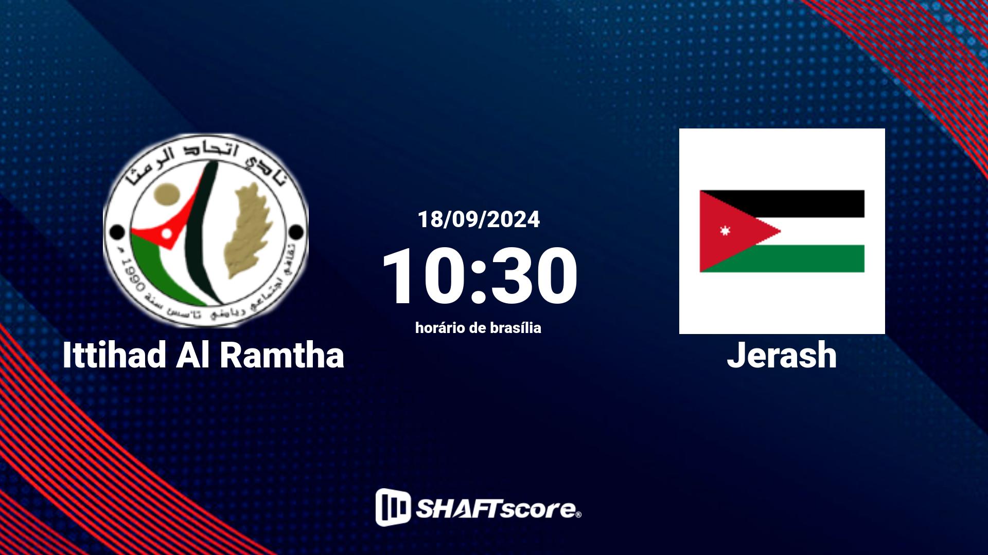 Estatísticas do jogo Ittihad Al Ramtha vs Jerash 18.09 10:30