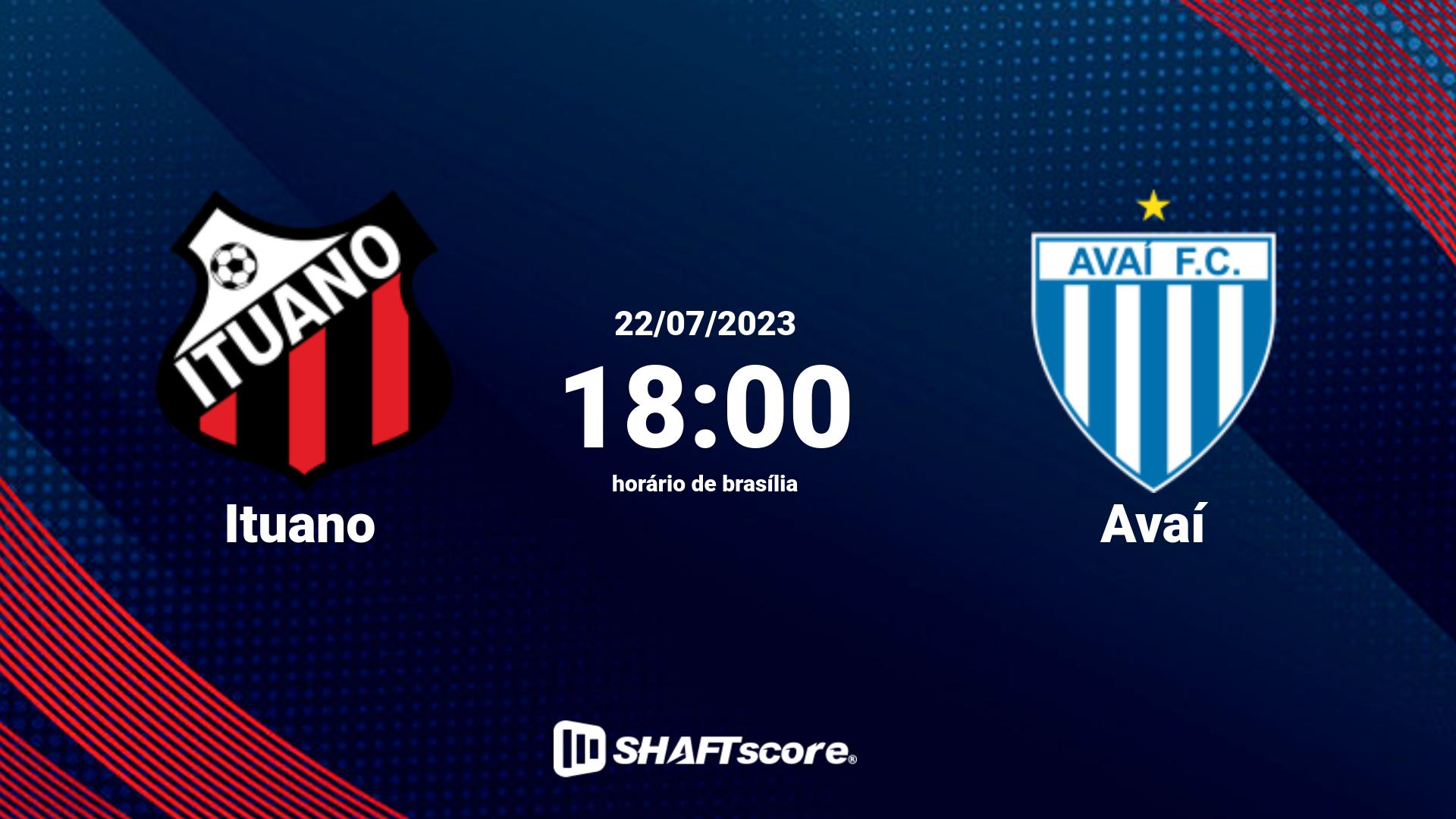 Estatísticas do jogo Ituano vs Avaí 22.07 18:00