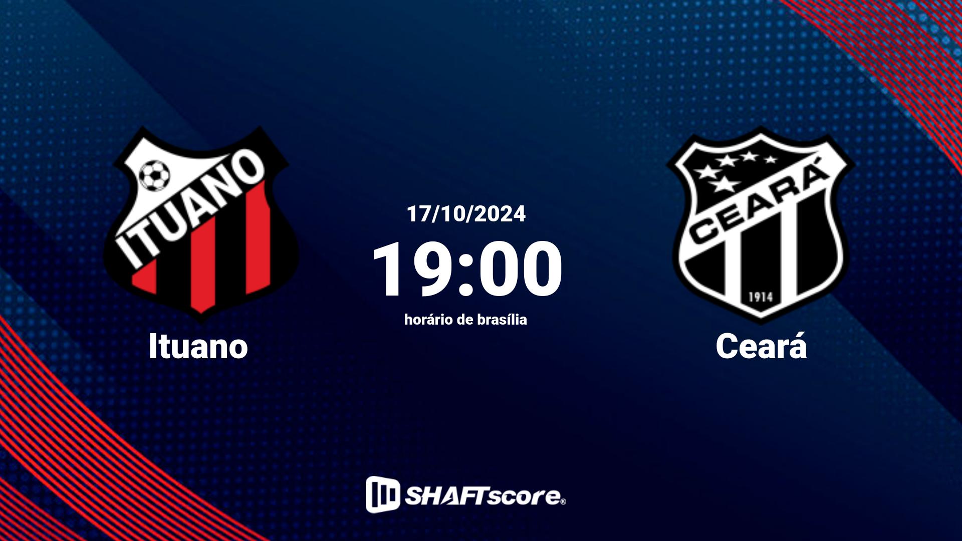 Estatísticas do jogo Ituano vs Ceará 17.10 19:00