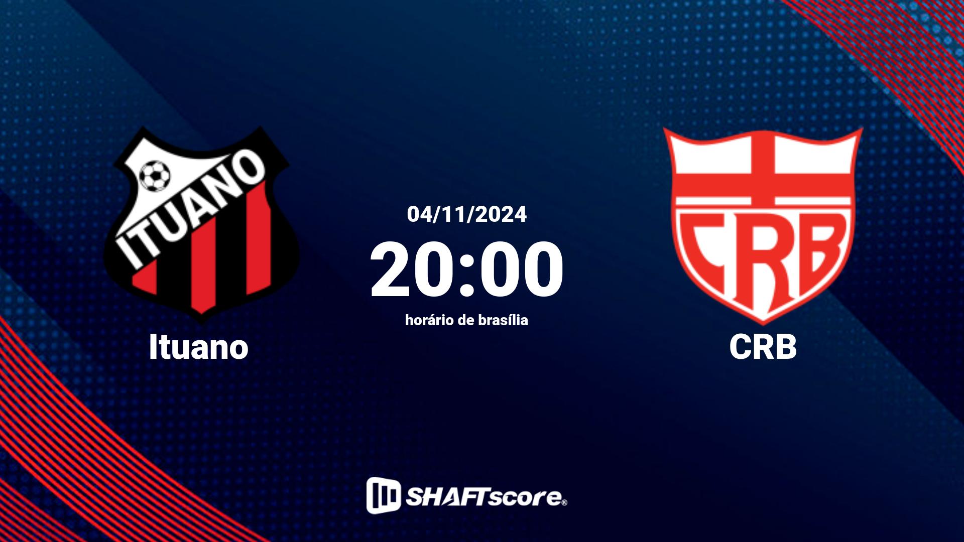 Estatísticas do jogo Ituano vs CRB 04.11 20:00