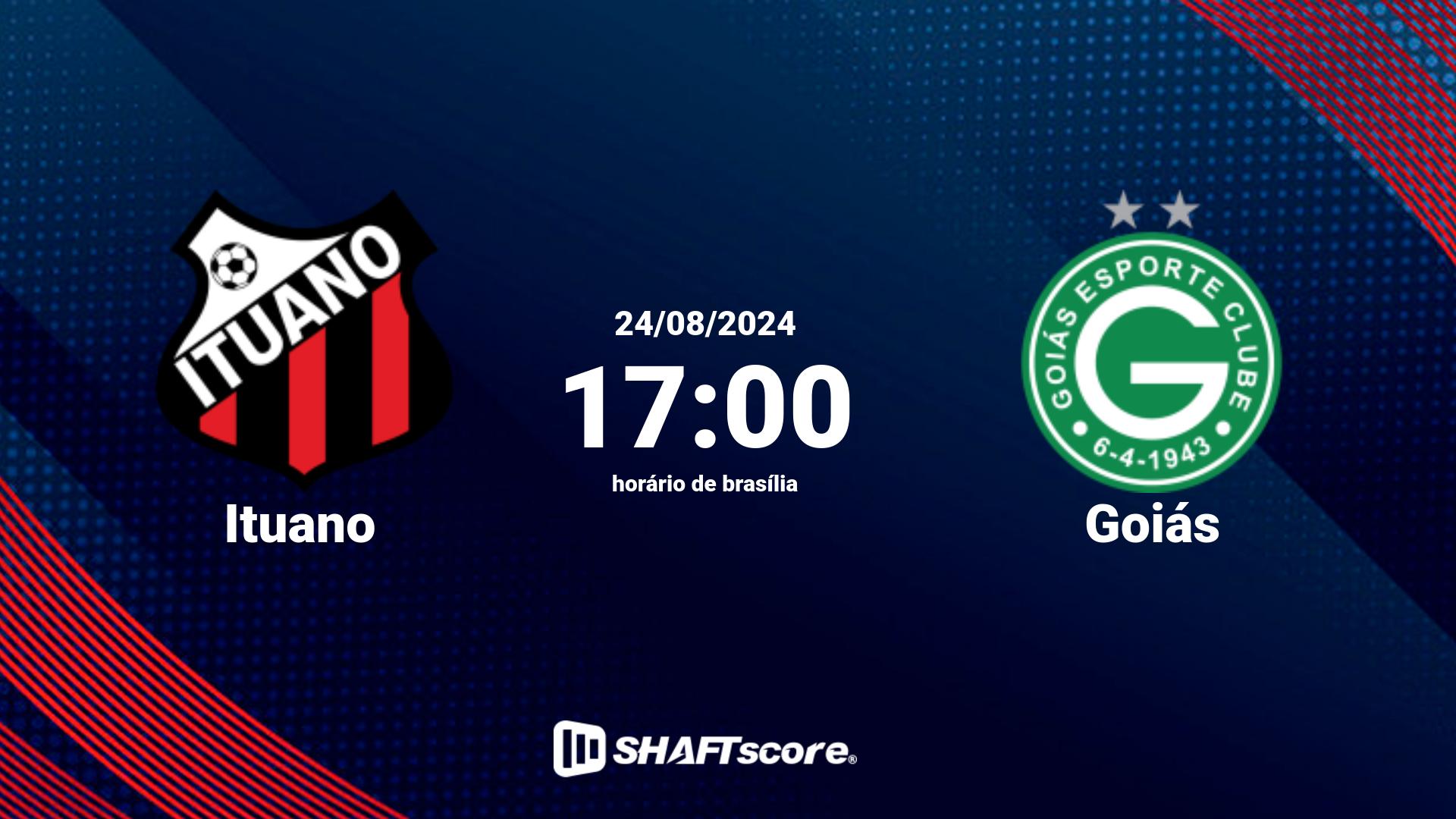 Estatísticas do jogo Ituano vs Goiás 24.08 17:00