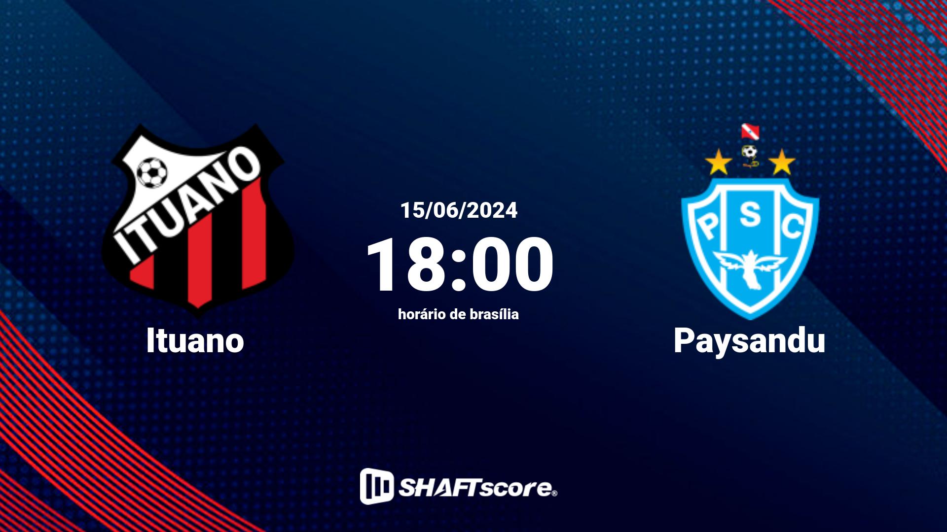 Estatísticas do jogo Ituano vs Paysandu 15.06 18:00