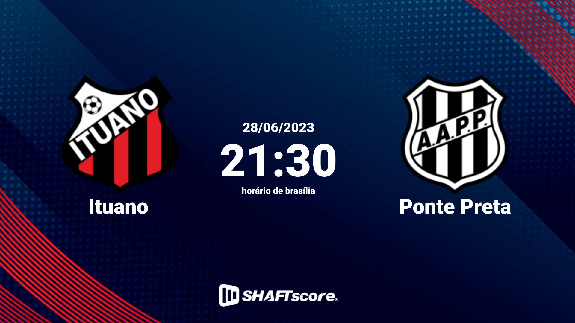 Estatísticas do jogo Ituano vs Ponte Preta 28.06 21:30