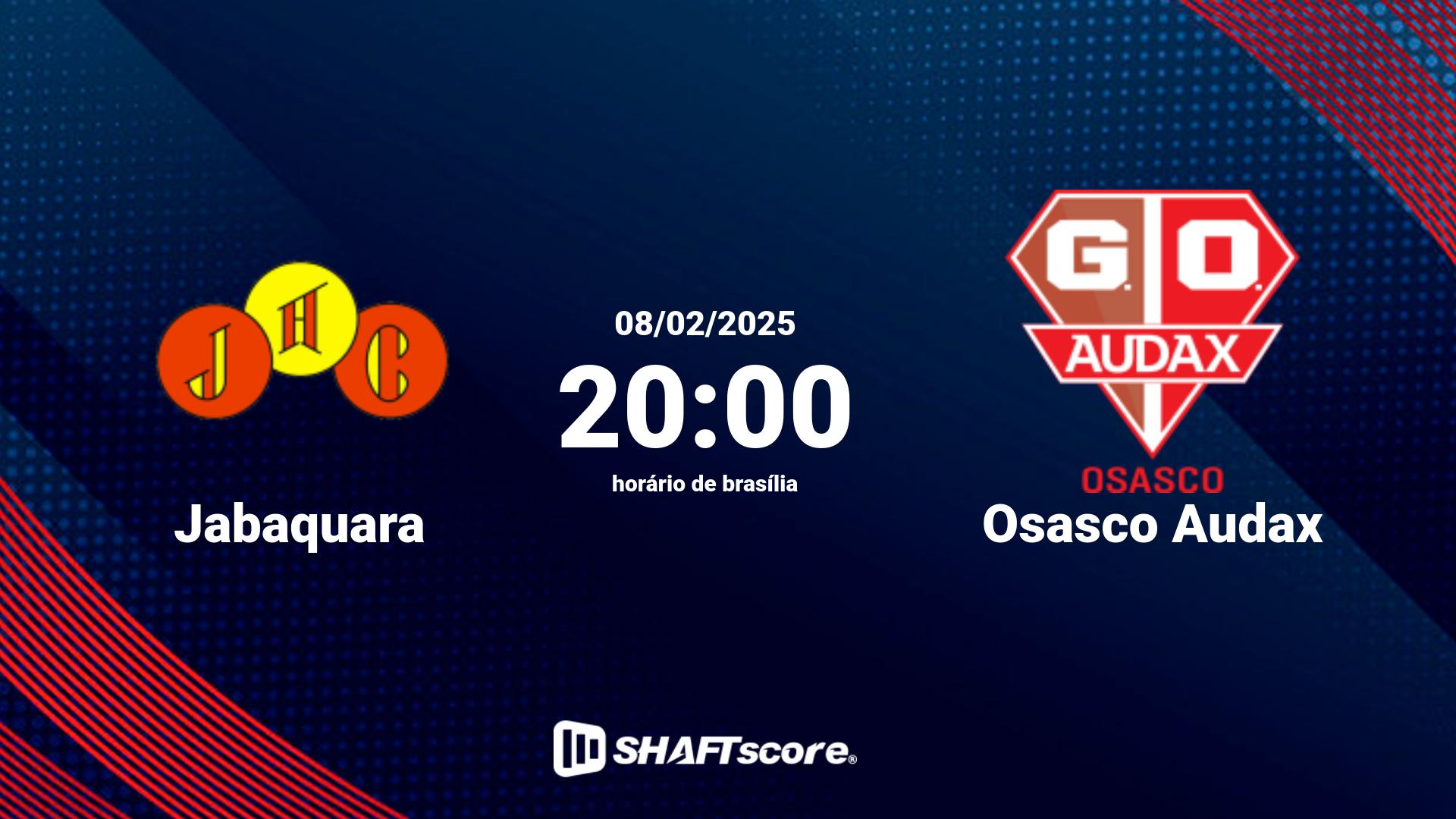 Estatísticas do jogo Jabaquara vs Osasco Audax 08.02 20:00