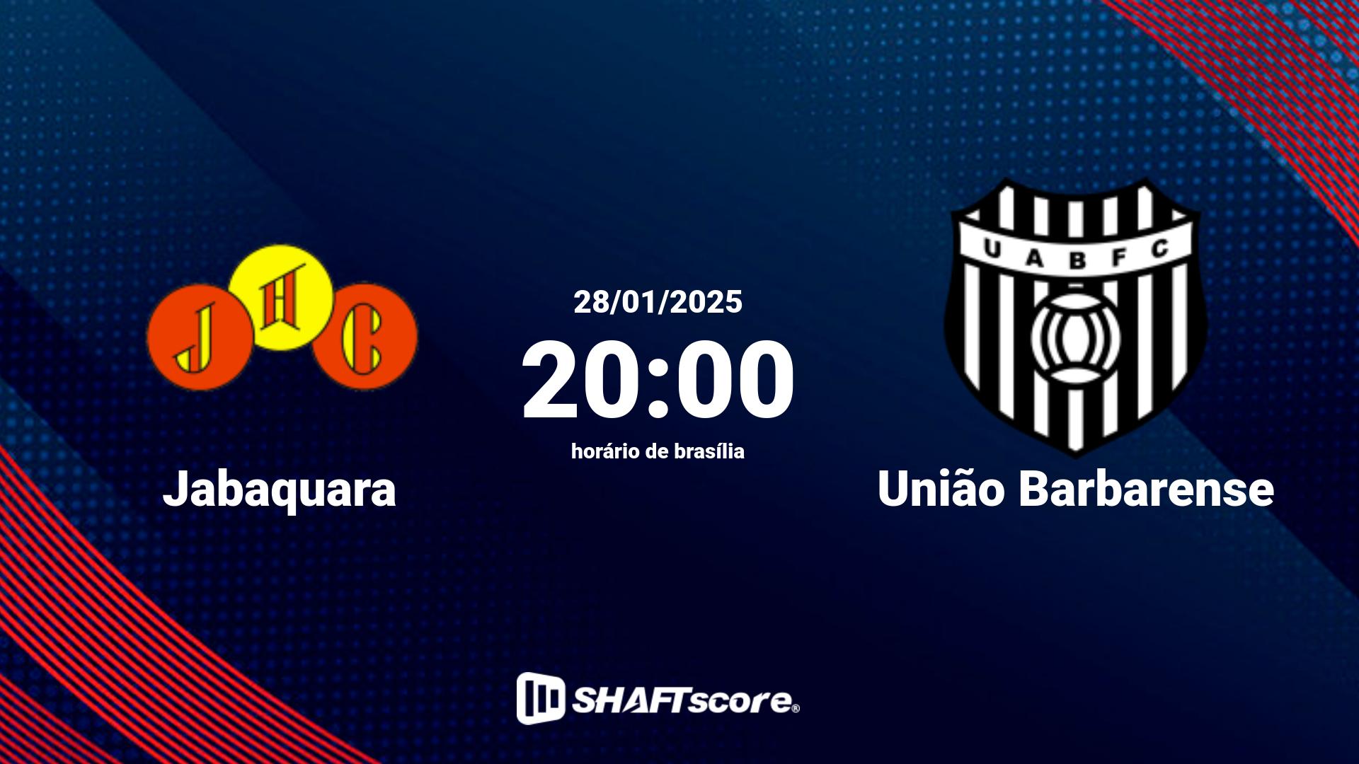 Estatísticas do jogo Jabaquara vs União Barbarense 28.01 20:00