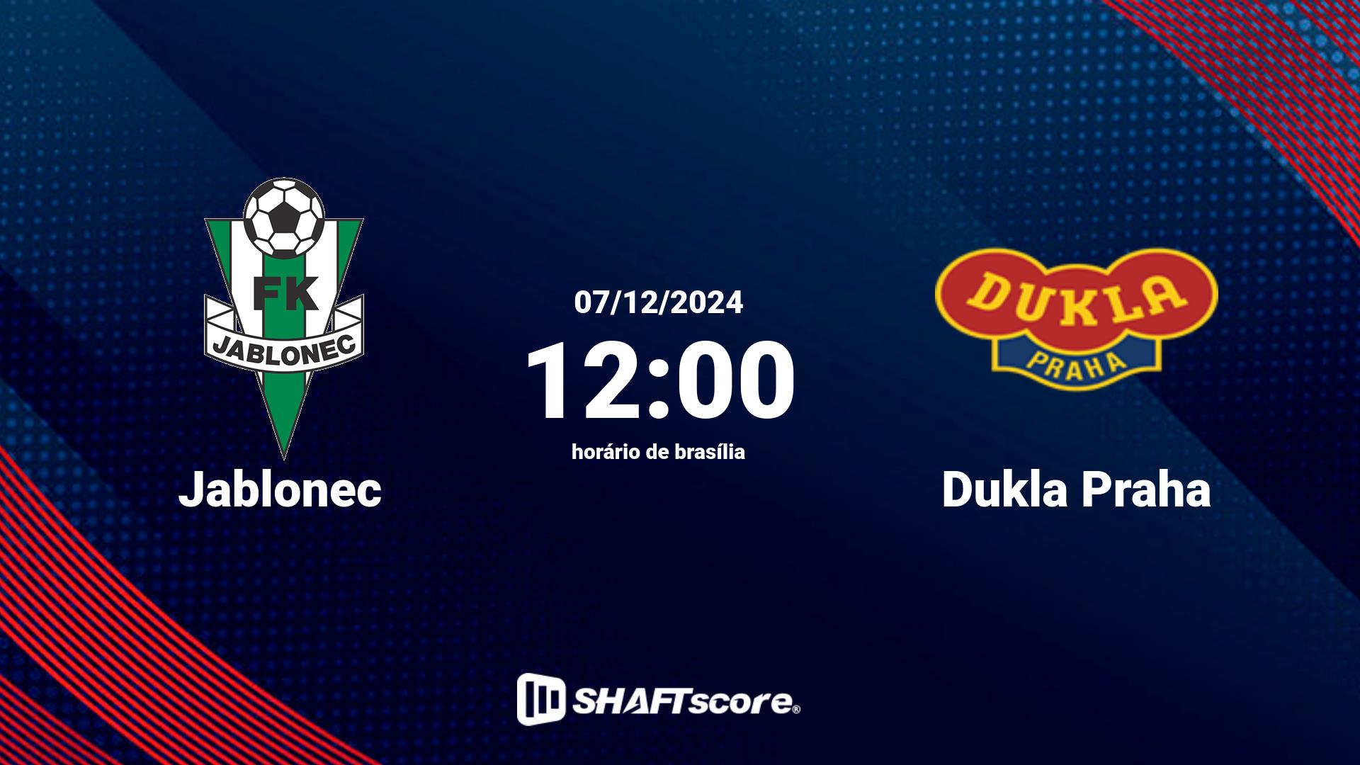 Estatísticas do jogo Jablonec vs Dukla Praha 07.12 12:00