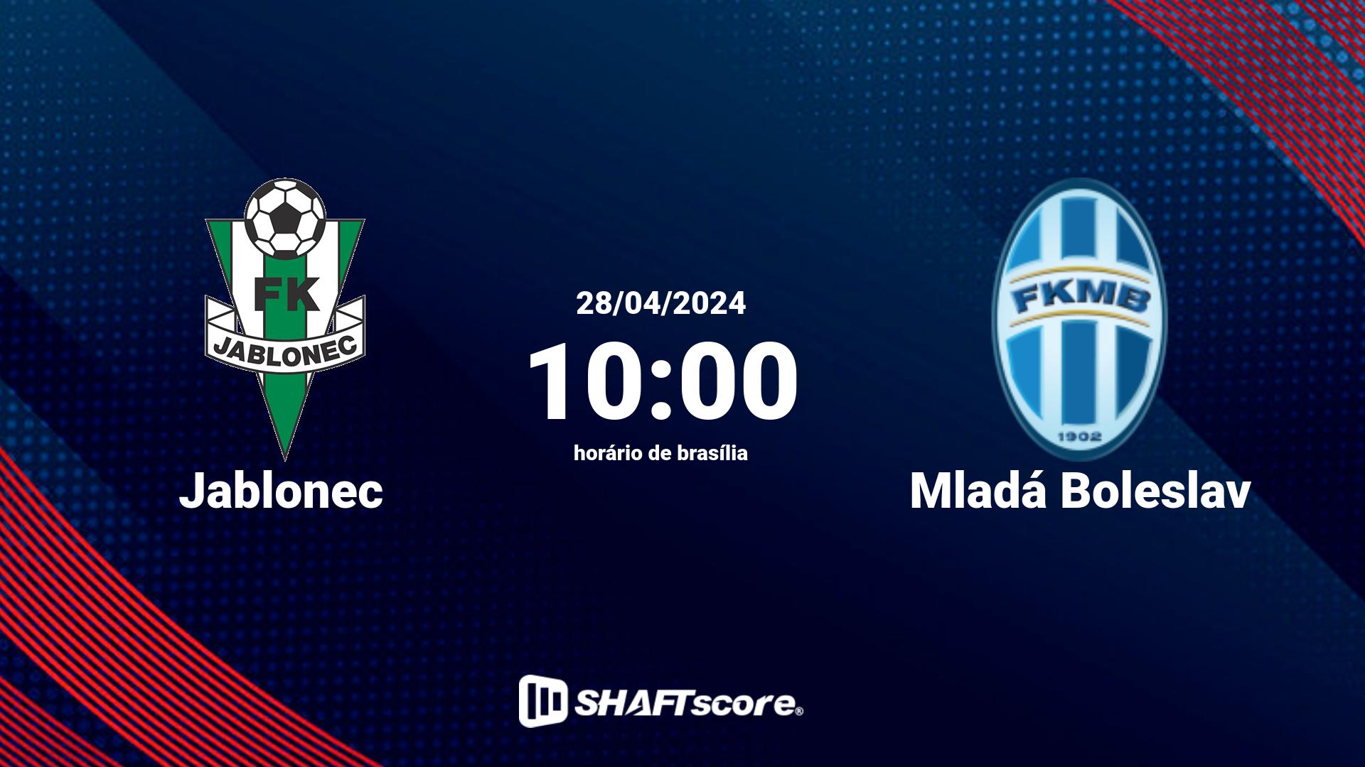 Estatísticas do jogo Jablonec vs Mladá Boleslav 28.04 10:00