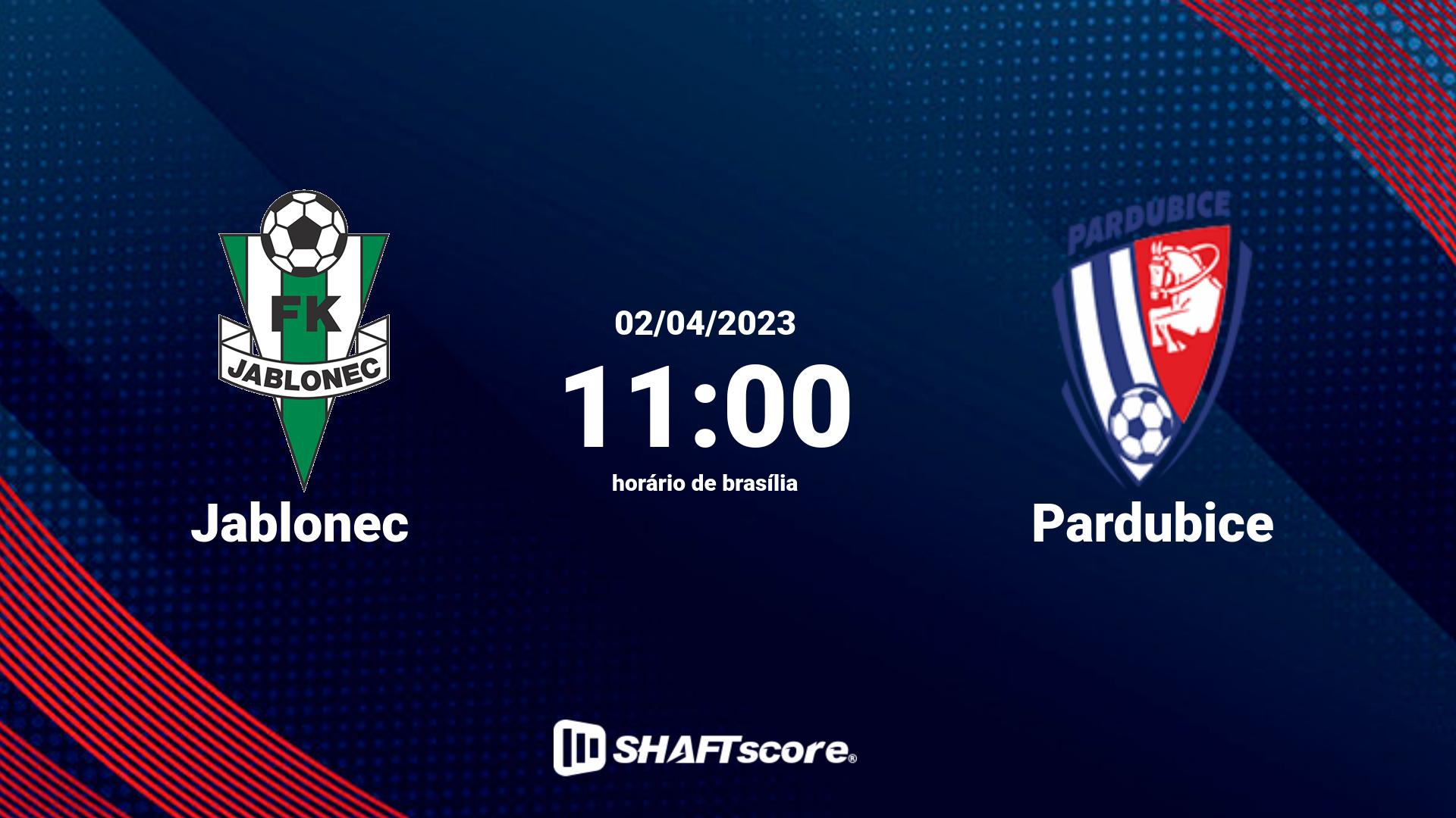 Estatísticas do jogo Jablonec vs Pardubice 02.04 11:00