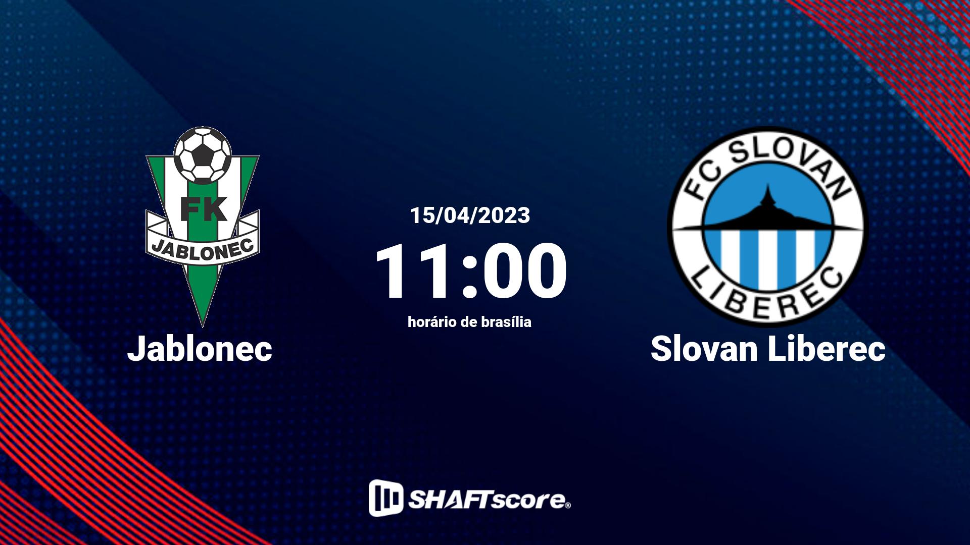 Estatísticas do jogo Jablonec vs Slovan Liberec 15.04 11:00