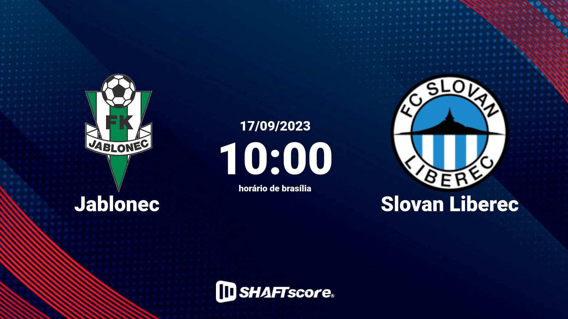 Estatísticas do jogo Jablonec vs Slovan Liberec 17.09 10:00