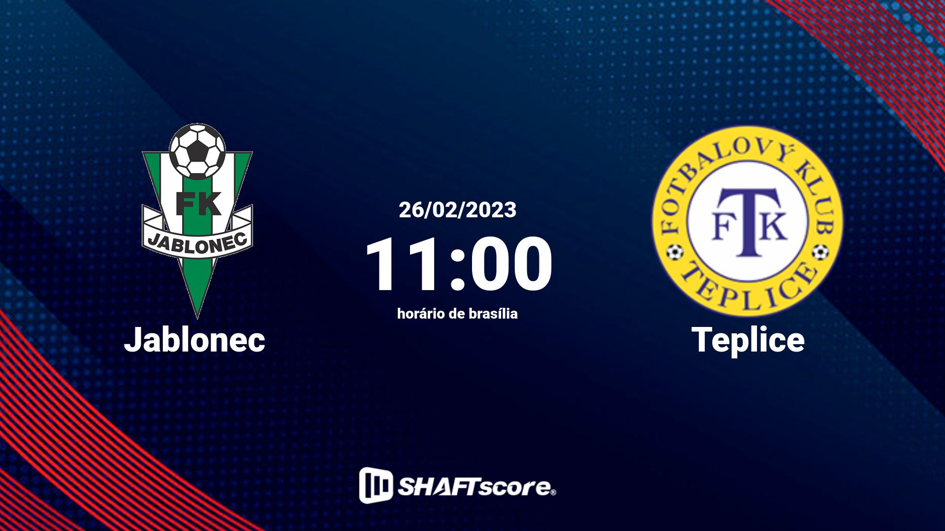 Estatísticas do jogo Jablonec vs Teplice 26.02 11:00