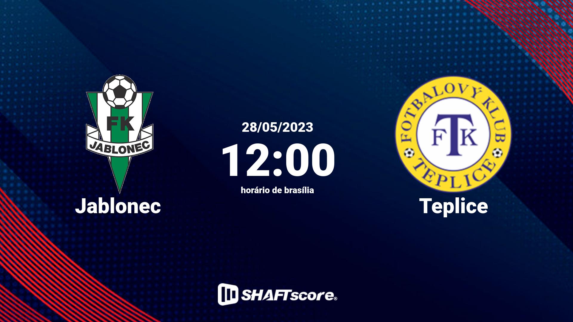 Estatísticas do jogo Jablonec vs Teplice 28.05 12:00