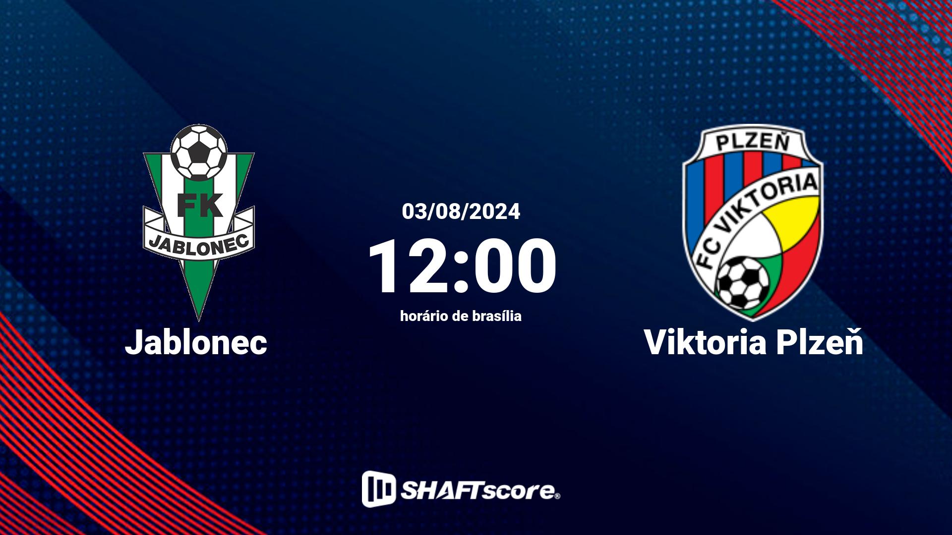 Estatísticas do jogo Jablonec vs Viktoria Plzeň 03.08 12:00