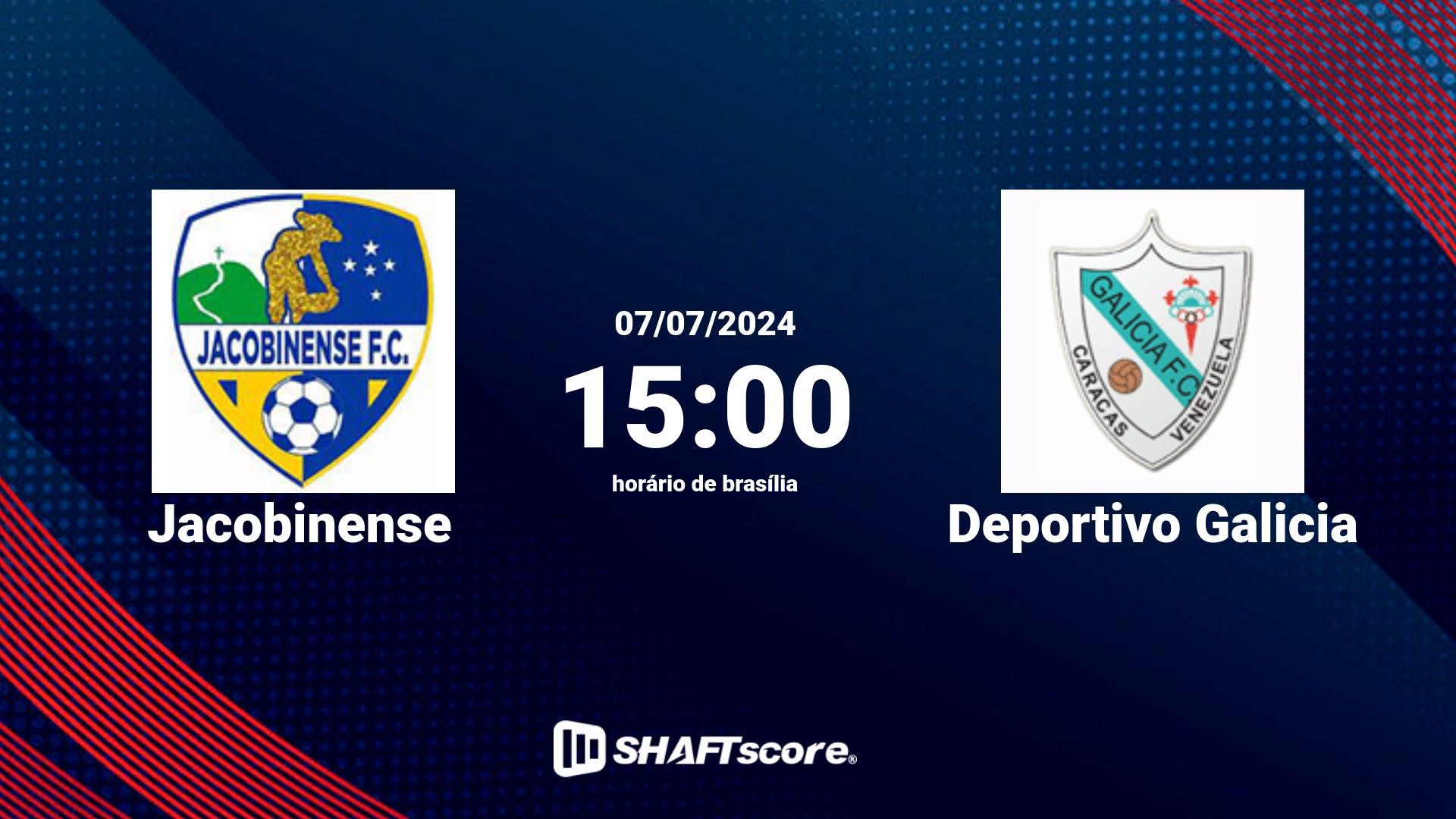 Estatísticas do jogo Jacobinense vs Deportivo Galicia 07.07 15:00