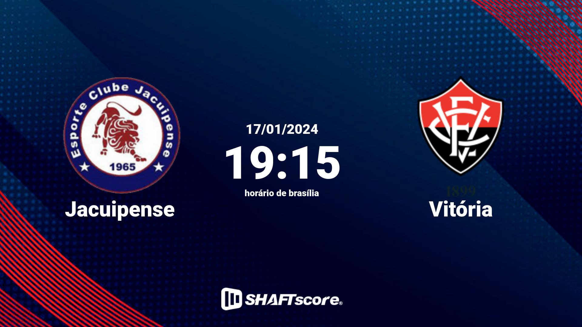 Estatísticas do jogo Jacuipense vs Vitória 17.01 19:15