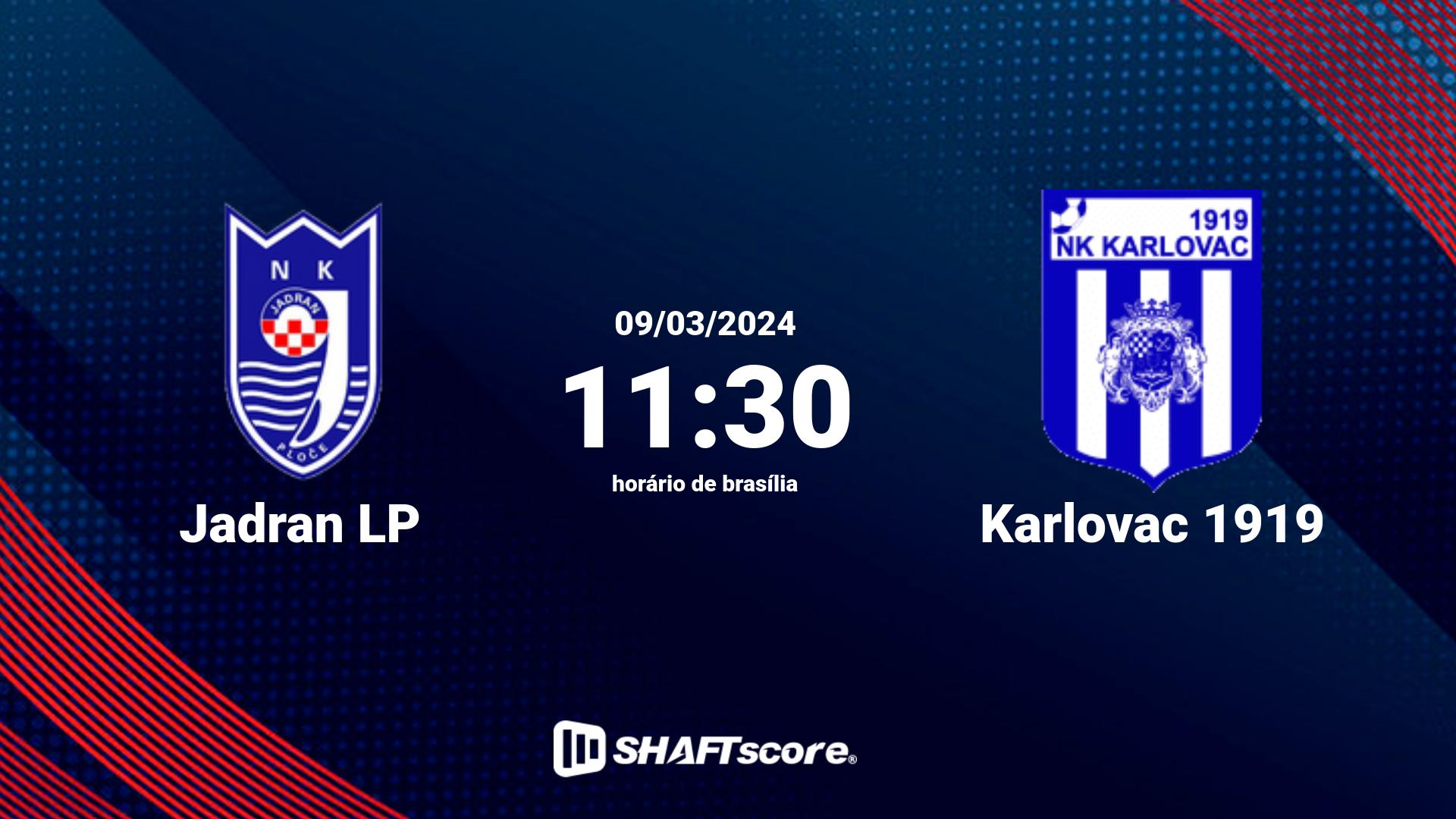 Estatísticas do jogo Jadran LP vs Karlovac 1919 09.03 11:30