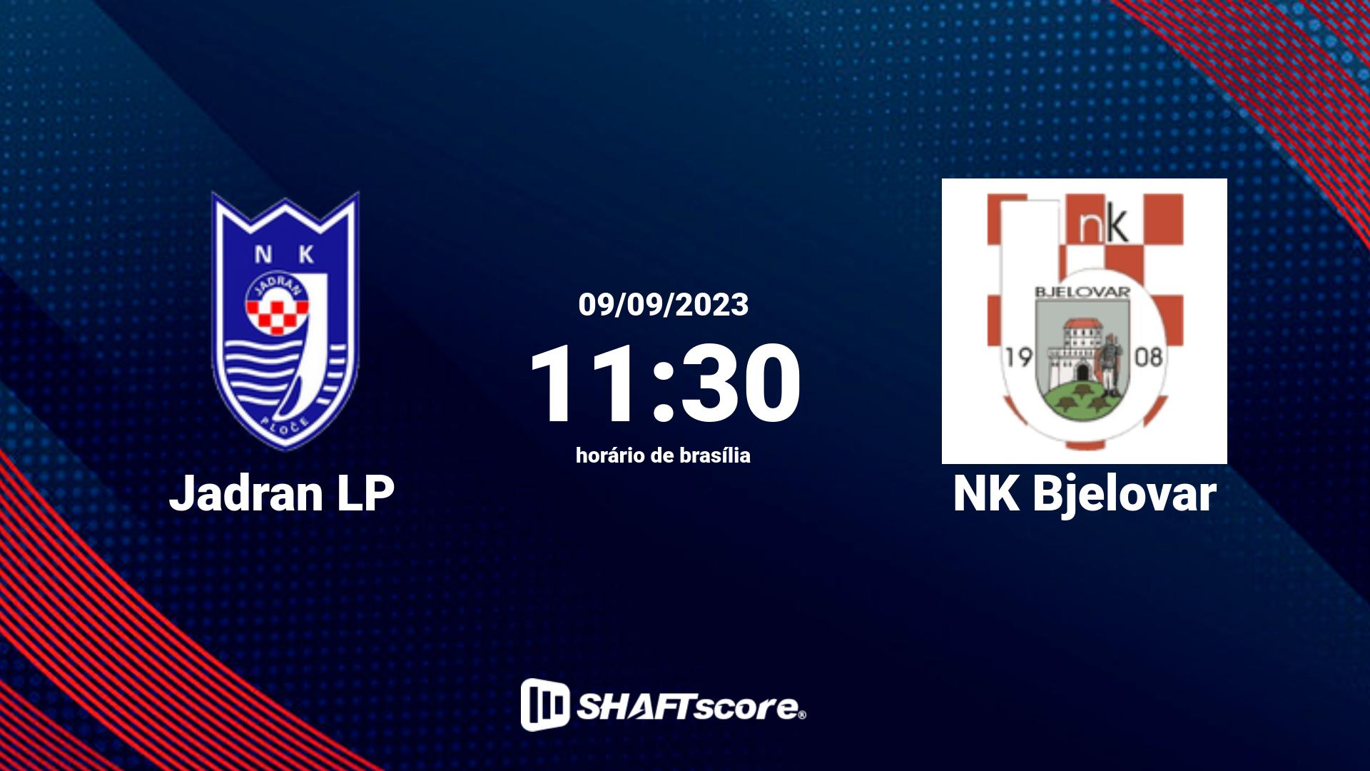 Estatísticas do jogo Jadran LP vs NK Bjelovar 09.09 11:30