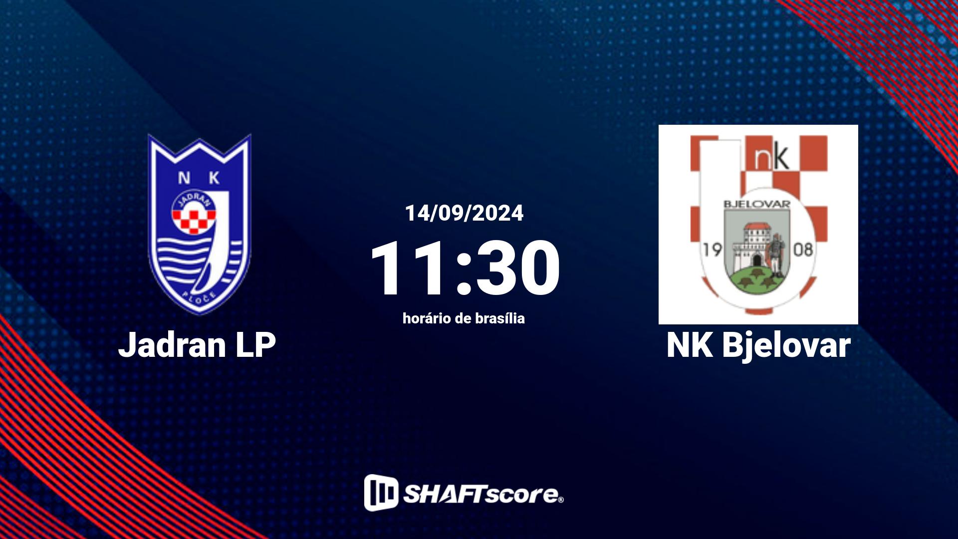 Estatísticas do jogo Jadran LP vs NK Bjelovar 14.09 11:30