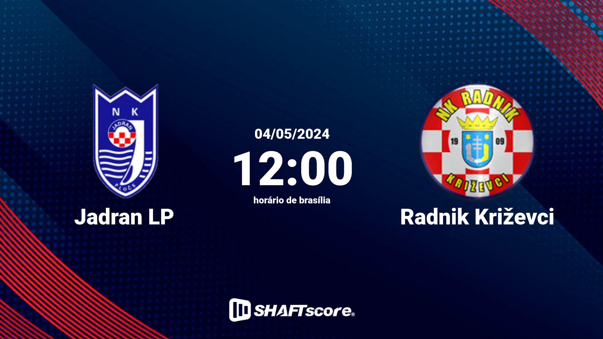 Estatísticas do jogo Jadran LP vs Radnik Križevci 04.05 12:00