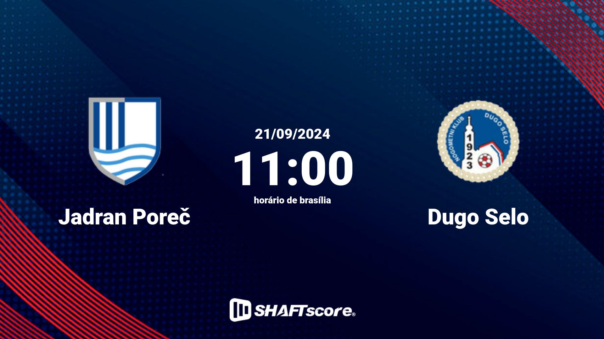 Estatísticas do jogo Jadran Poreč vs Dugo Selo 21.09 11:00