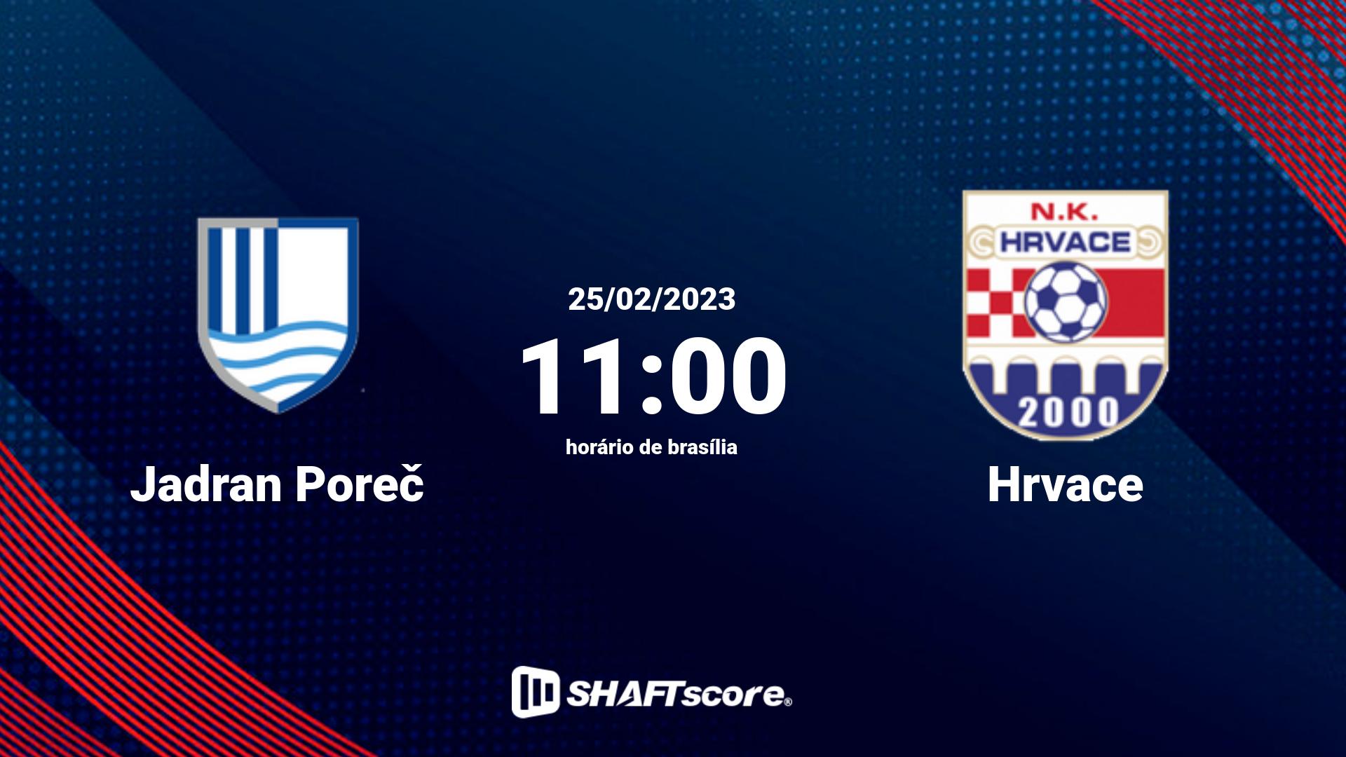 Estatísticas do jogo Jadran Poreč vs Hrvace 25.02 11:00