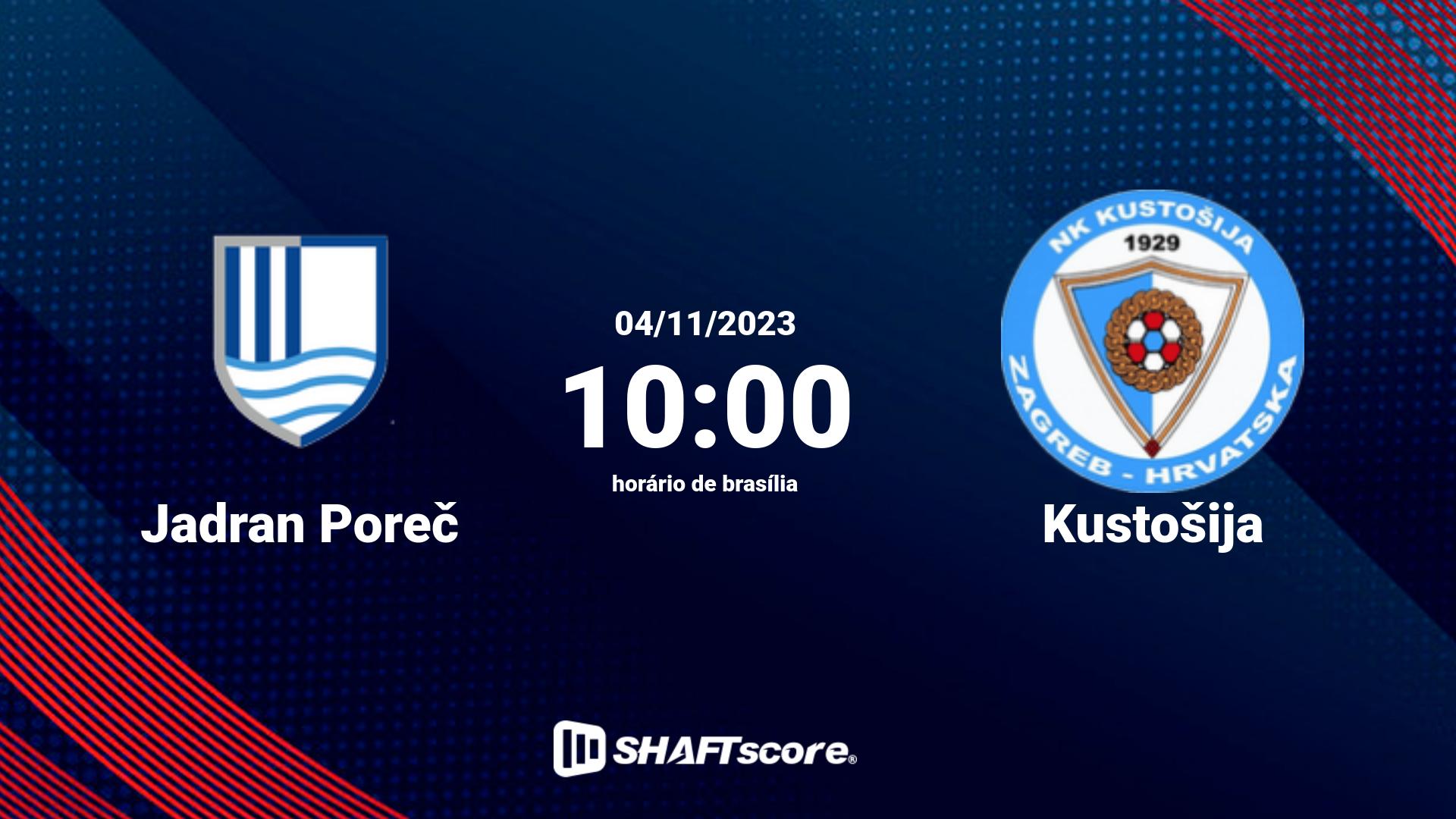 Estatísticas do jogo Jadran Poreč vs Kustošija 04.11 10:00