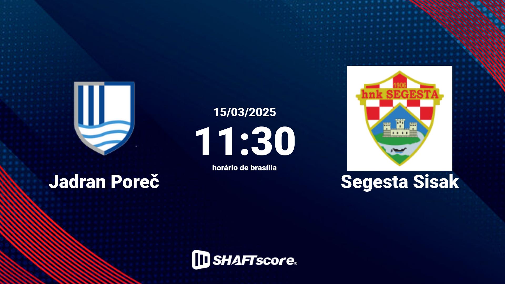 Estatísticas do jogo Jadran Poreč vs Segesta Sisak 15.03 11:30