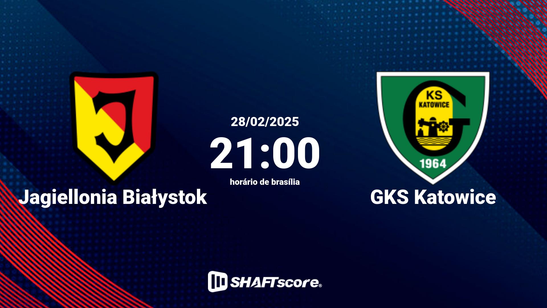 Estatísticas do jogo Jagiellonia Białystok vs GKS Katowice 28.02 21:00