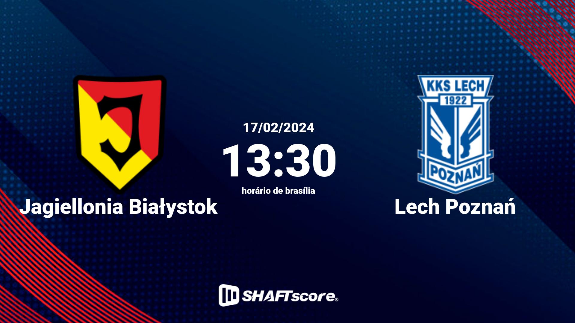 Estatísticas do jogo Jagiellonia Białystok vs Lech Poznań 17.02 13:30