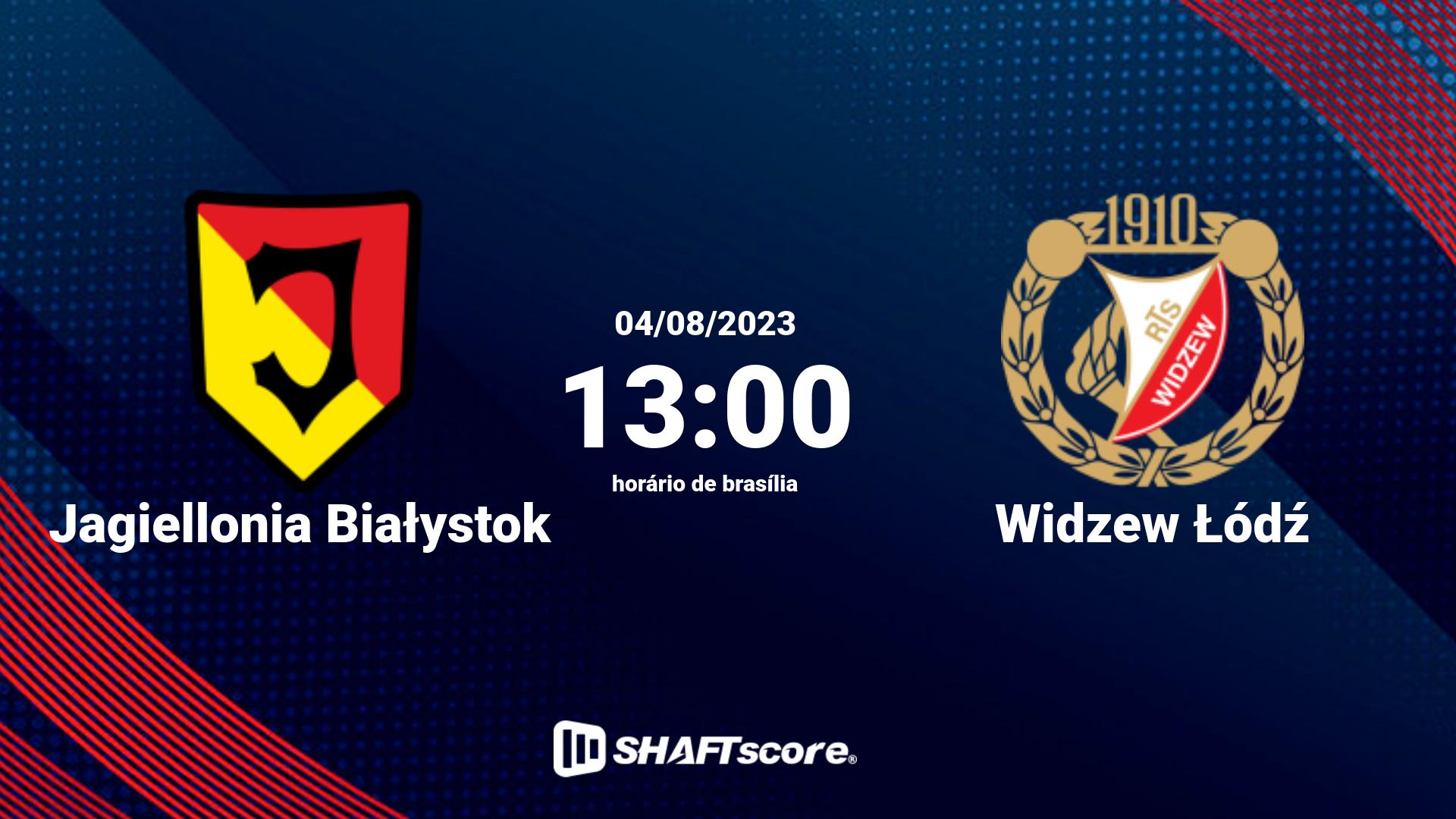 Estatísticas do jogo Jagiellonia Białystok vs Widzew Łódź 04.08 13:00