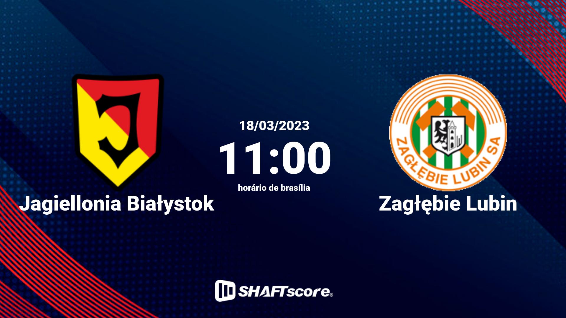 Estatísticas do jogo Jagiellonia Białystok vs Zagłębie Lubin 18.03 11:00