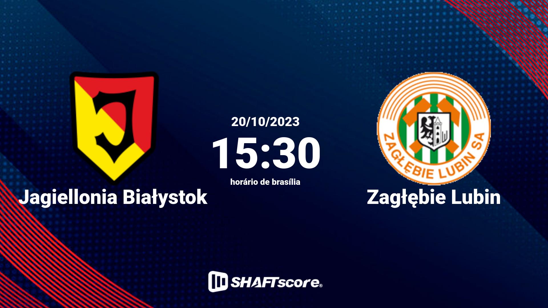 Estatísticas do jogo Jagiellonia Białystok vs Zagłębie Lubin 20.10 15:30