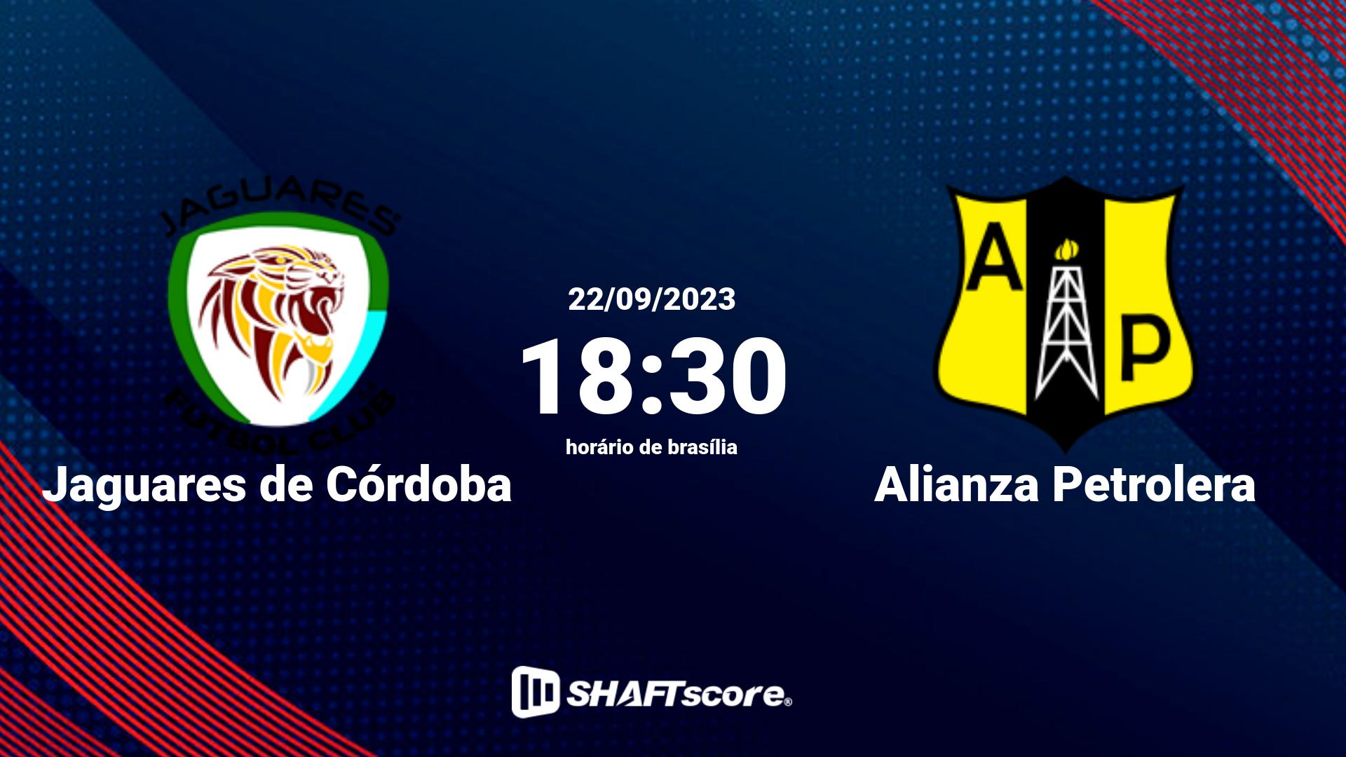 Estatísticas do jogo Jaguares de Córdoba vs Alianza Petrolera 22.09 18:30