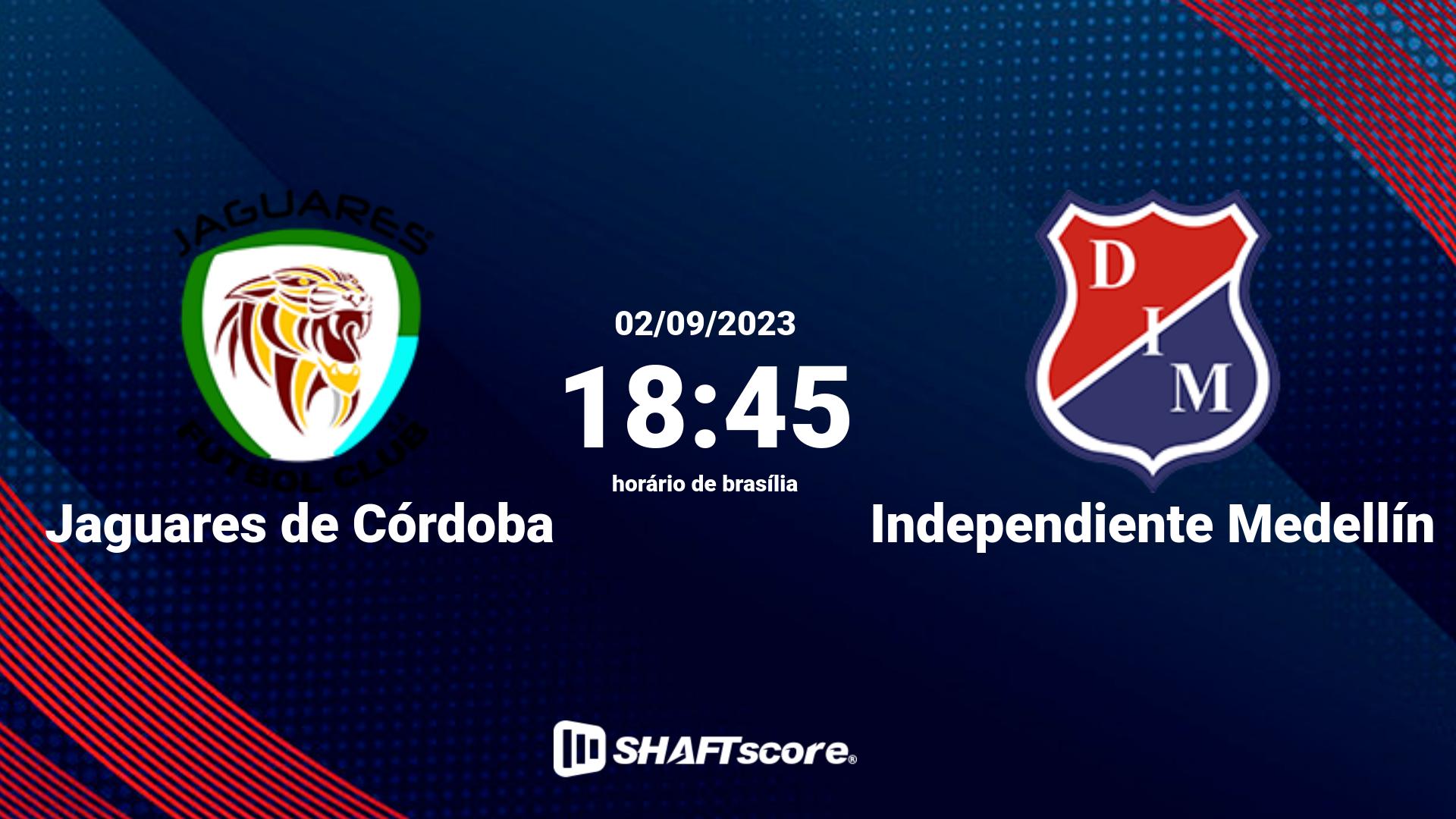 Estatísticas do jogo Jaguares de Córdoba vs Independiente Medellín 02.09 18:45