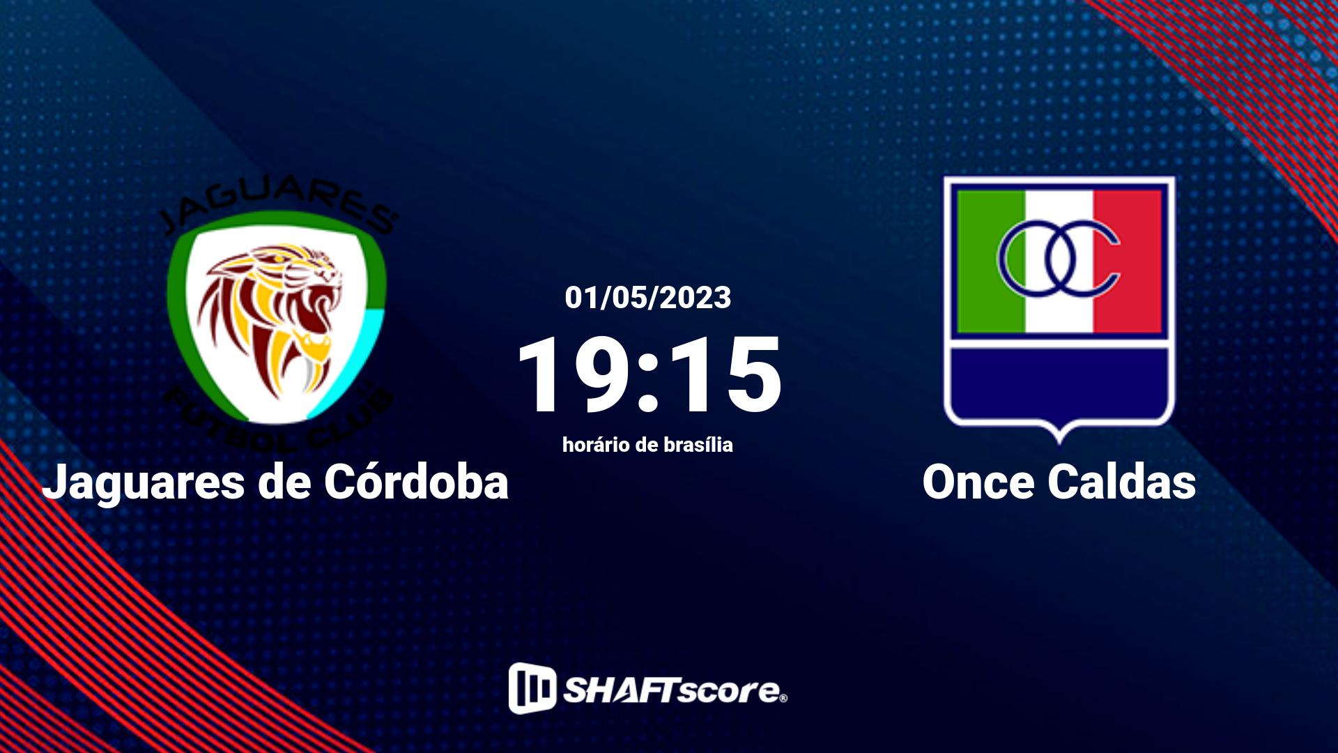 Estatísticas do jogo Jaguares de Córdoba vs Once Caldas 01.05 19:15