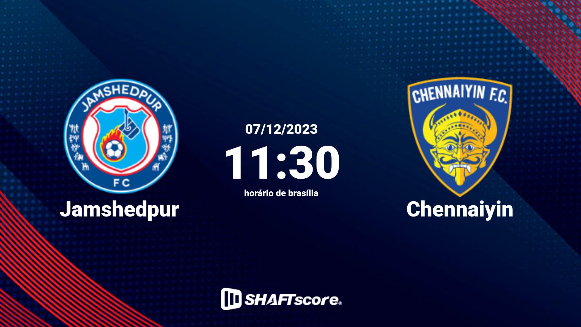 Estatísticas do jogo Jamshedpur vs Chennaiyin 07.12 11:30