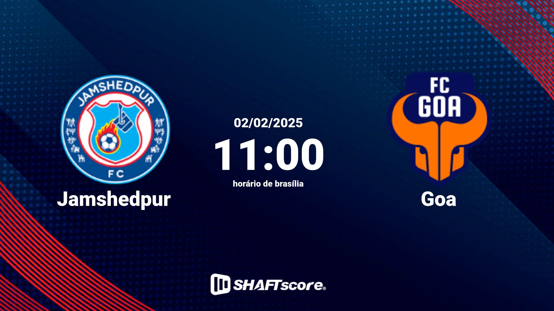 Estatísticas do jogo Jamshedpur vs Goa 02.02 11:00