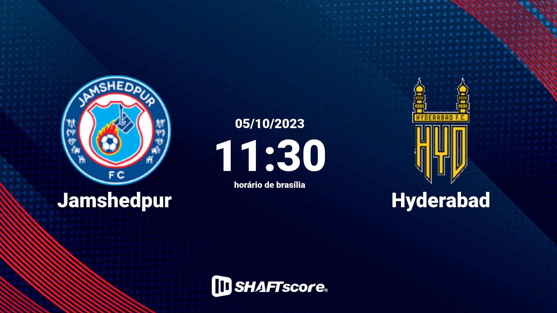 Estatísticas do jogo Jamshedpur vs Hyderabad 05.10 11:30