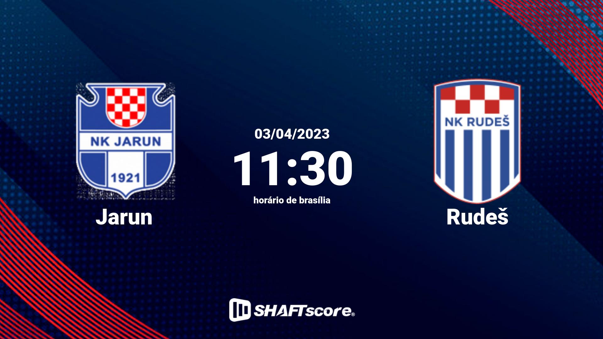 Estatísticas do jogo Jarun vs Rudeš 03.04 11:30