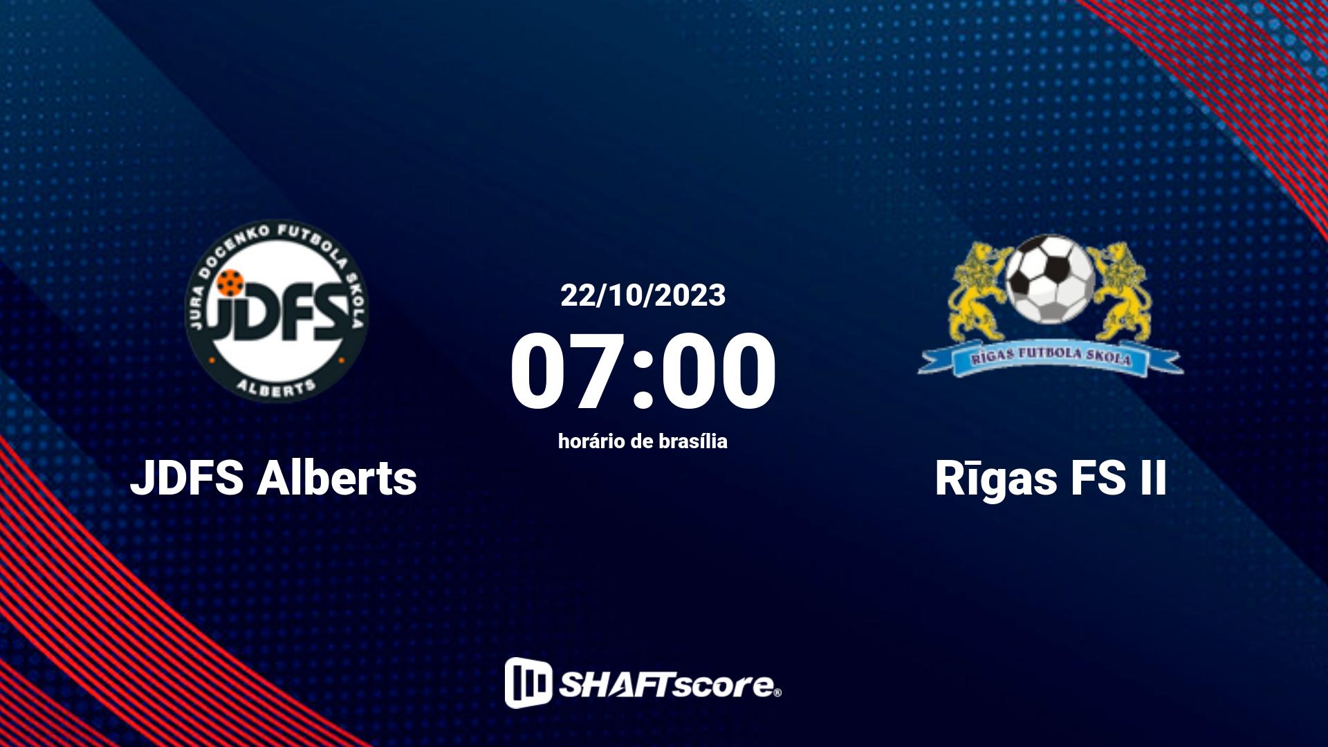 Estatísticas do jogo JDFS Alberts vs Rīgas FS II 22.10 07:00